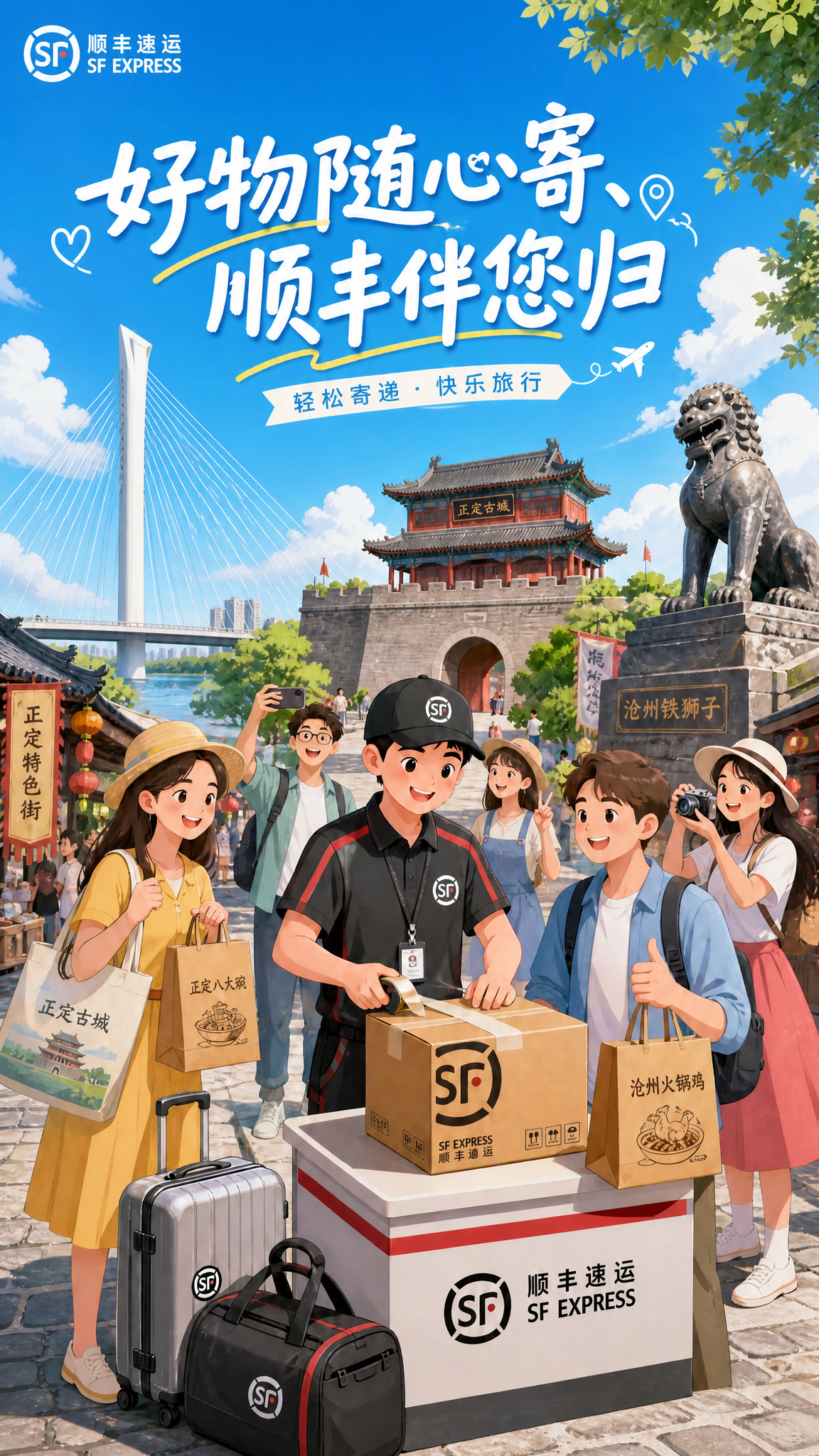 修改画面中的正定滹沱河大桥：大桥的横梁上不要有任何文字，大桥的… - 图片创意预览
