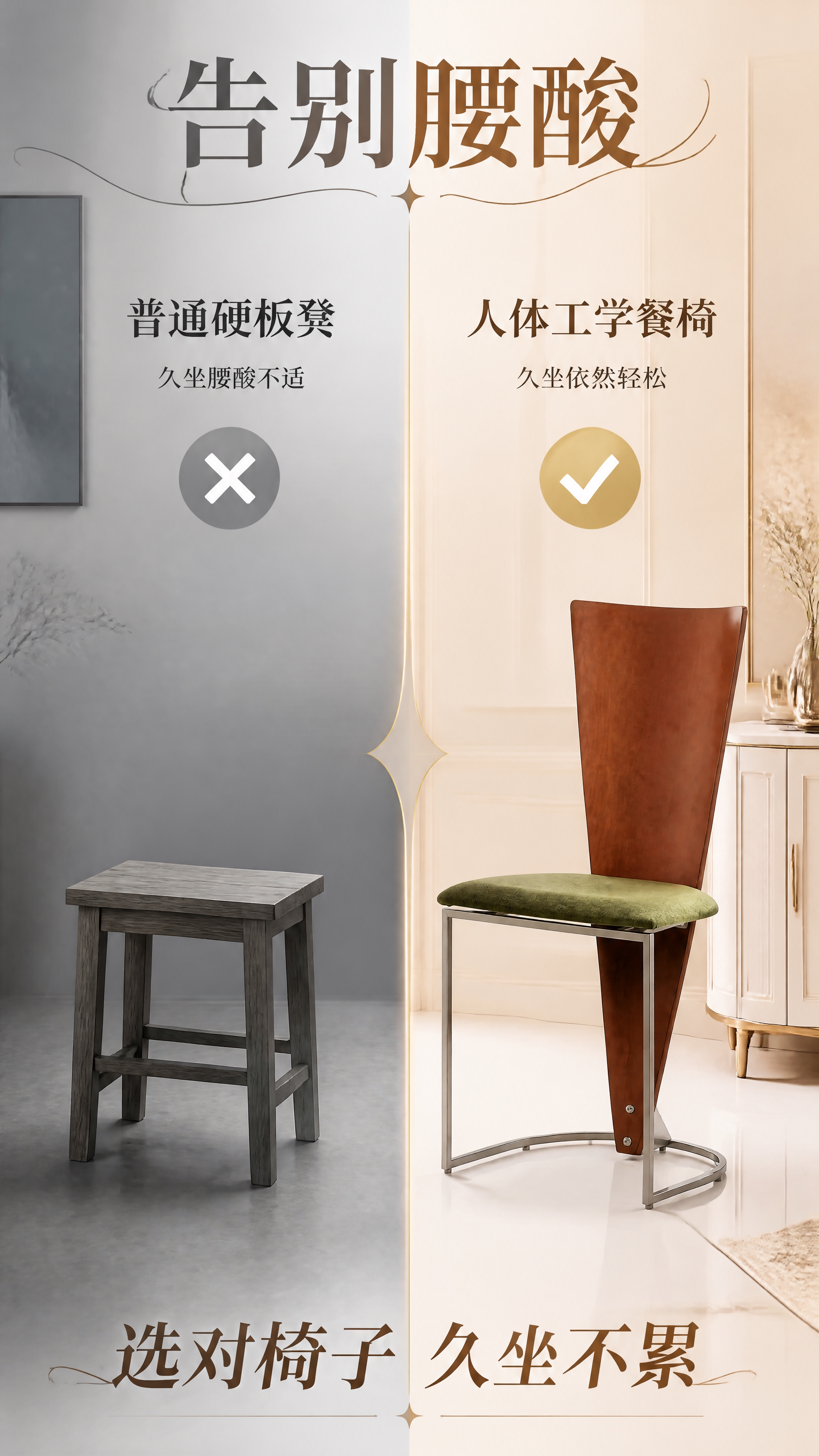 第5张 告别硬板凳腰酸-普通板凳vs本椅对比。本张使用【图1】… - 图片创意预览