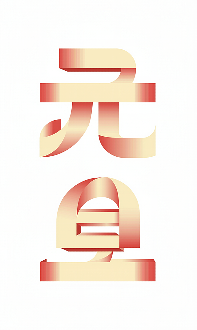 保留“元旦”并清晰化，背景换成纯白