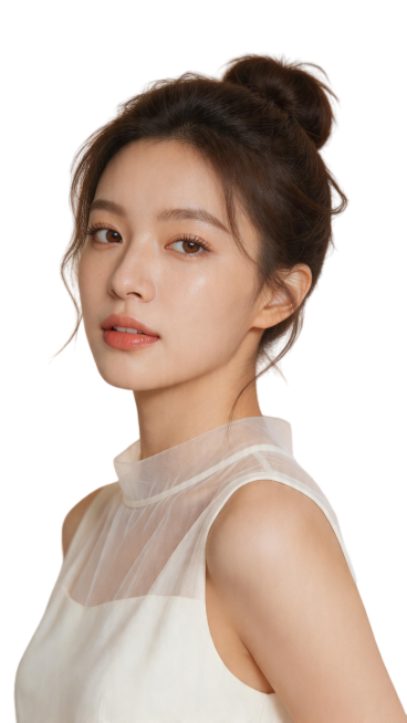 8K超高清高端美业护肤商业人像写实摄影，韩式清透裸妆质感，真人实拍精修画质，极致细腻皮肤肌理，竖版高级氛围感肖像，适配医美、皮肤管理、美妆门店海报、朋友圈宣传、高端形象封面商用素材。一、画面风格与整体预览效果