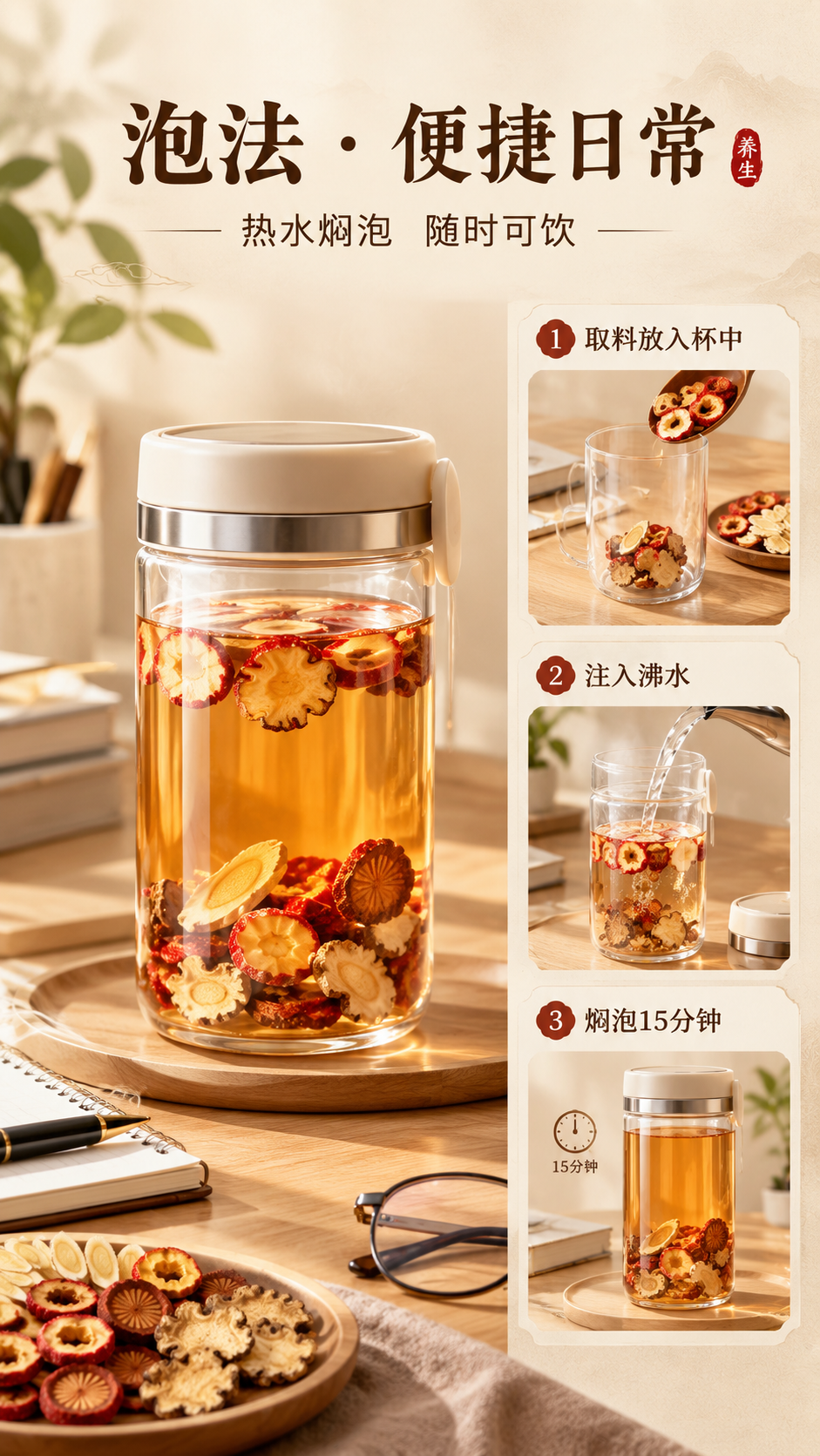 [商品] 使用【图1】四通汤四味原料（黄芪、山楂、川芎、丹参）… - 图片创意预览
