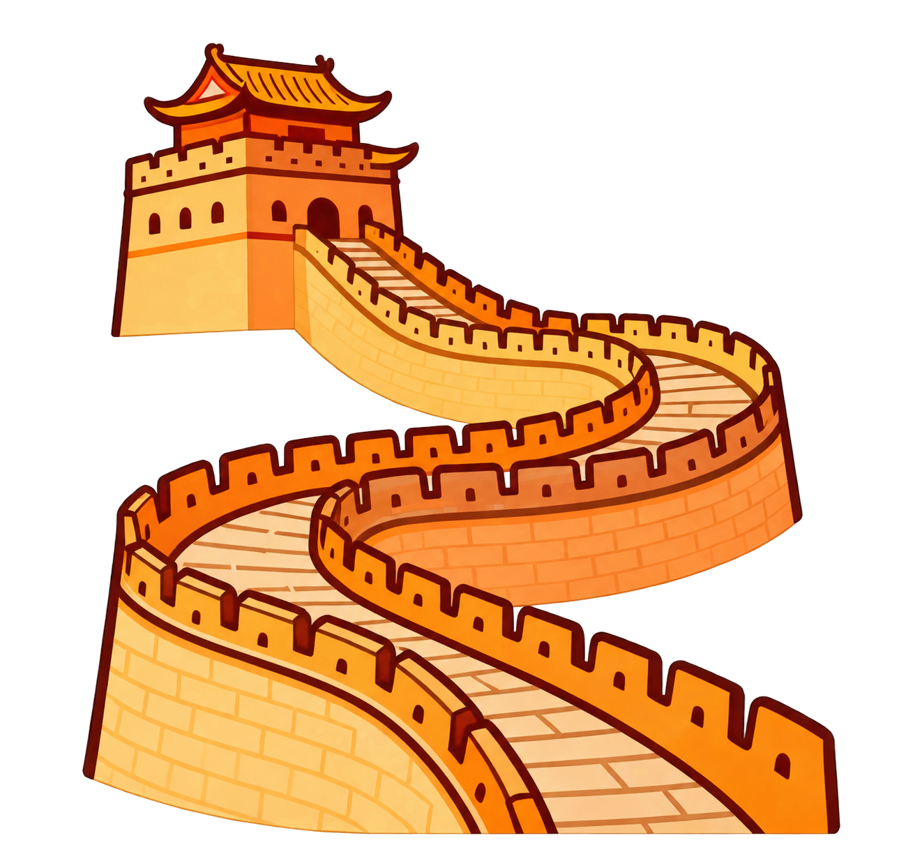 去除图片中的所有白色背景和所有祥云图案，只保留长城主体建筑和城… - 图片创意预览
