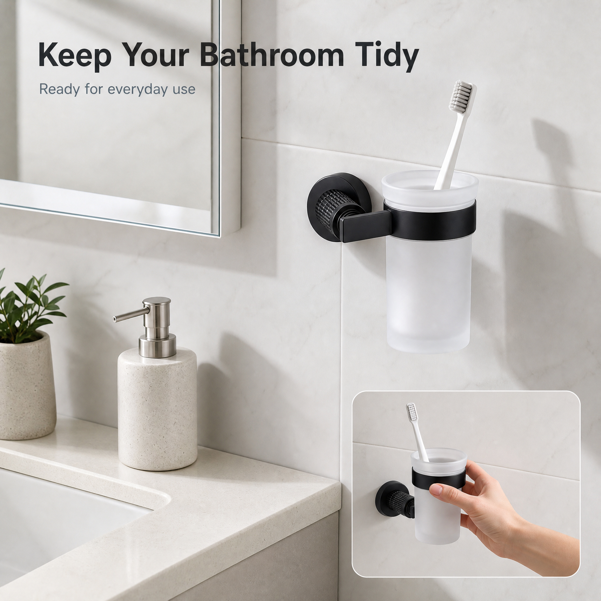 壁挂式牙刷杯（Wall-Mounted Toothbrush… - 图片创意预览