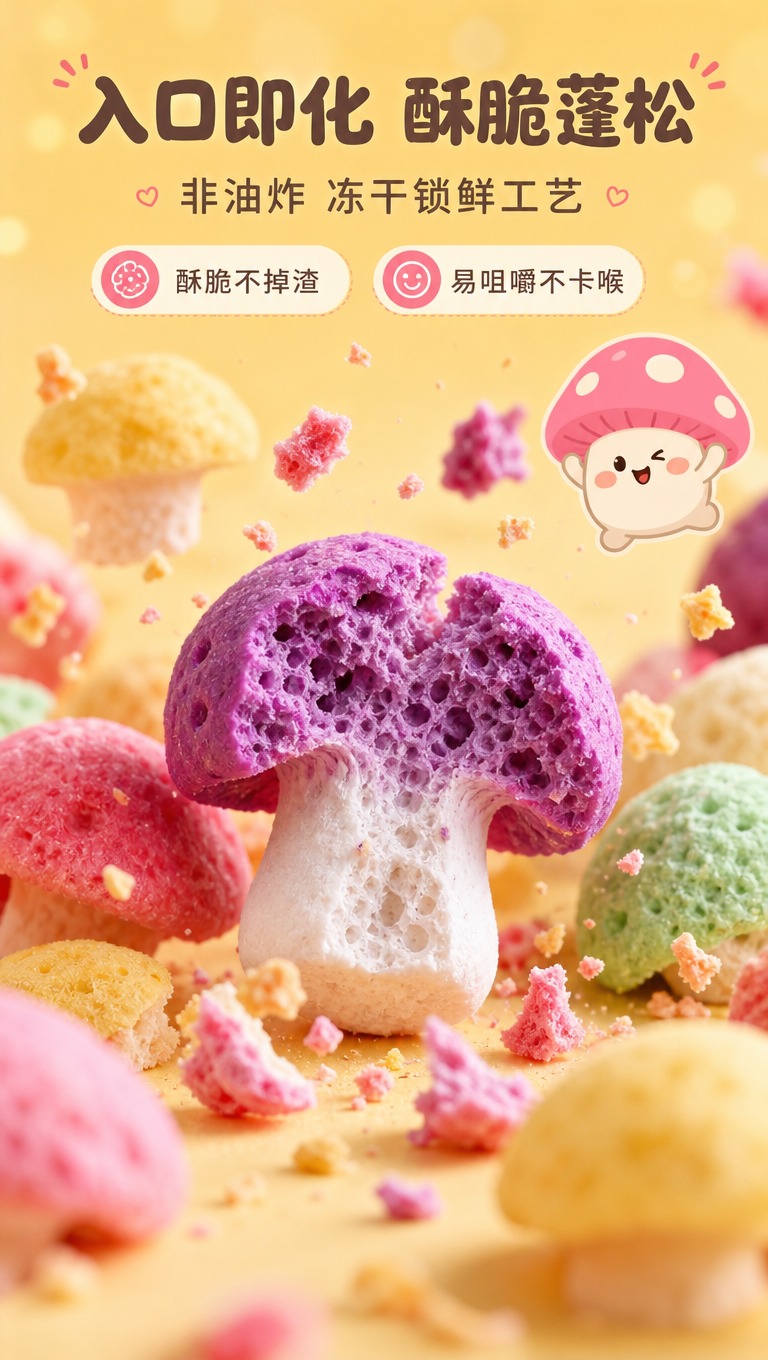 [商品] 使用【图3】【图4】多色蘑菇造型溶豆实物，保留粉/紫… - 图片创意预览