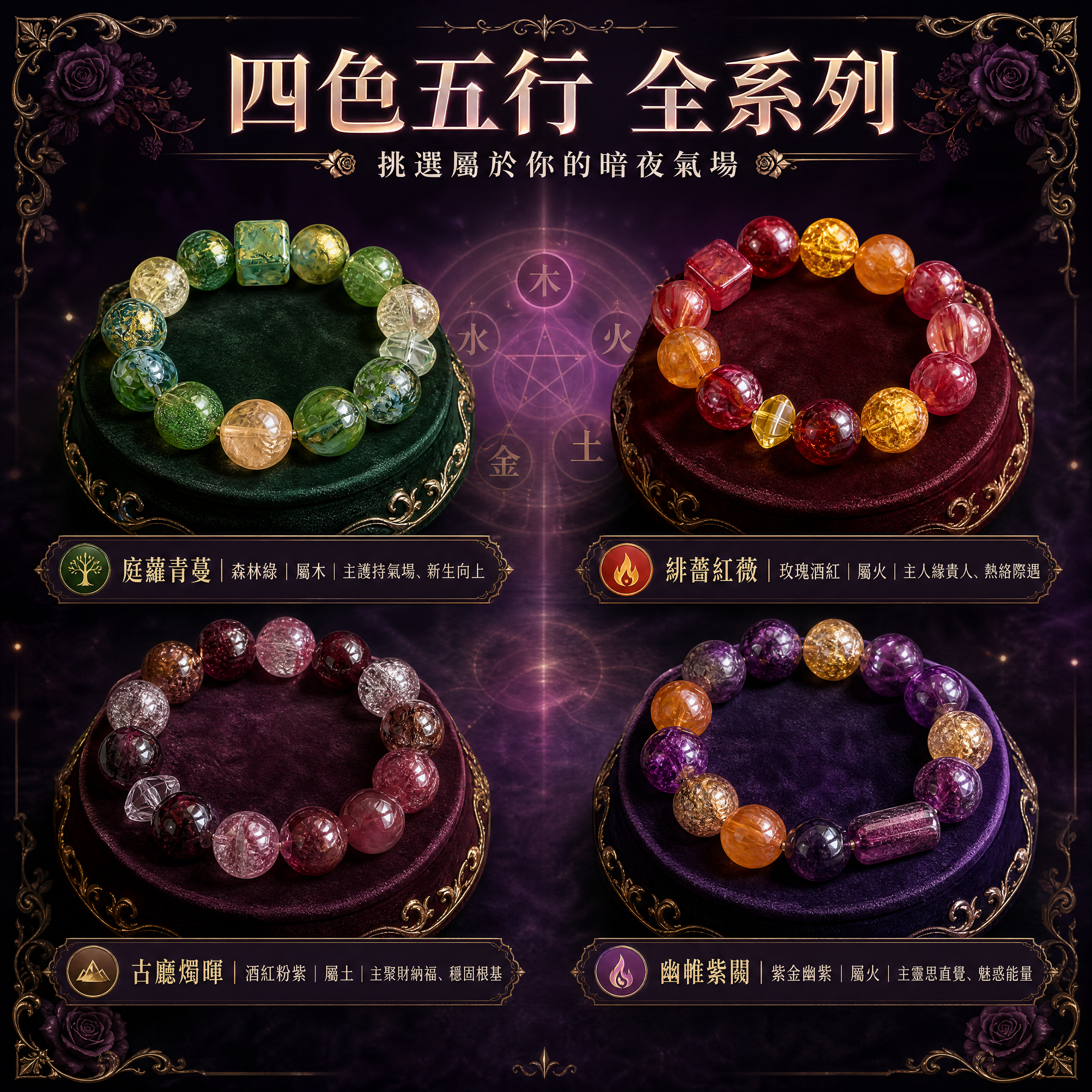 [商品] 使用【圖1】中的4款琉璃手串，從左上順時針依次為：1… - 图片创意预览