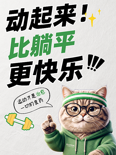 运动小红书配图猫咪拟人梗图