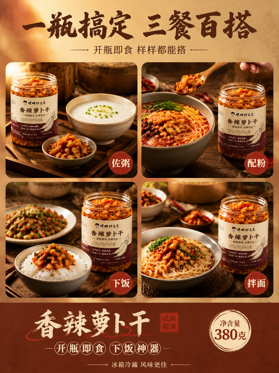[商品] 使用【图14】【图2】香辣萝卜干罐装产品；保留罐体形… - 图片创意预览