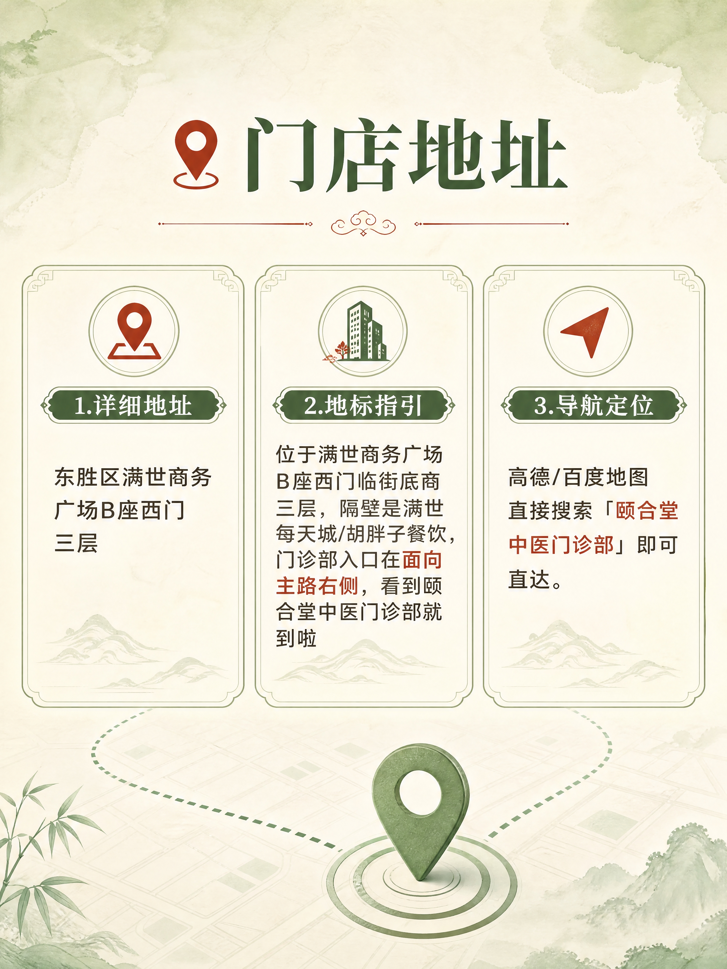 [商品] 无实物商品，为颐合堂中医门诊部到店指南公众号长图第2… - 图片创意预览