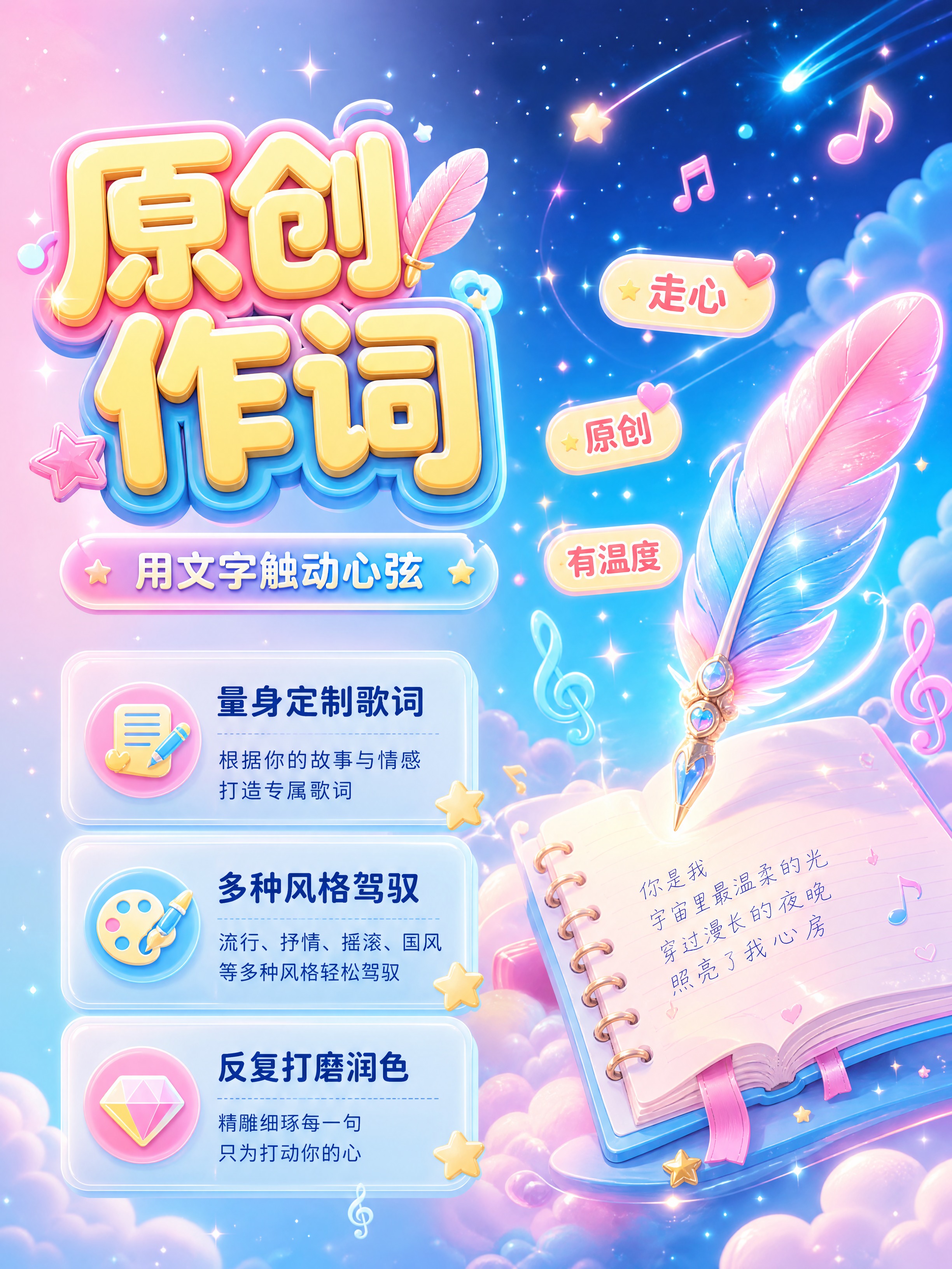 [商品] 使用【图1】【图2】作为音乐服务视觉风格参考；保留3… - 图片创意预览