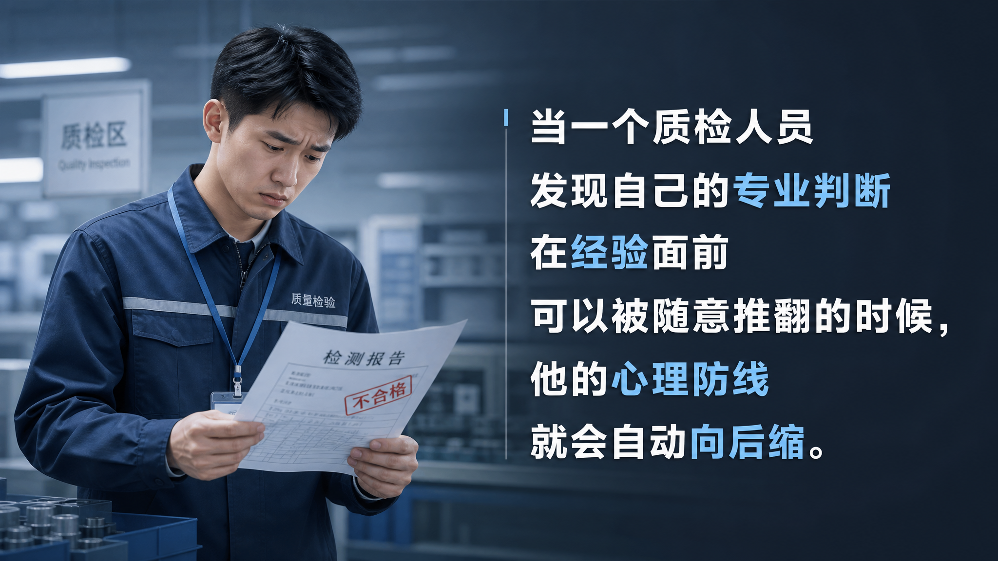 微信公众号文章插图，16:9横版，画面左侧是一位身穿质检制服、… - 图片创意预览