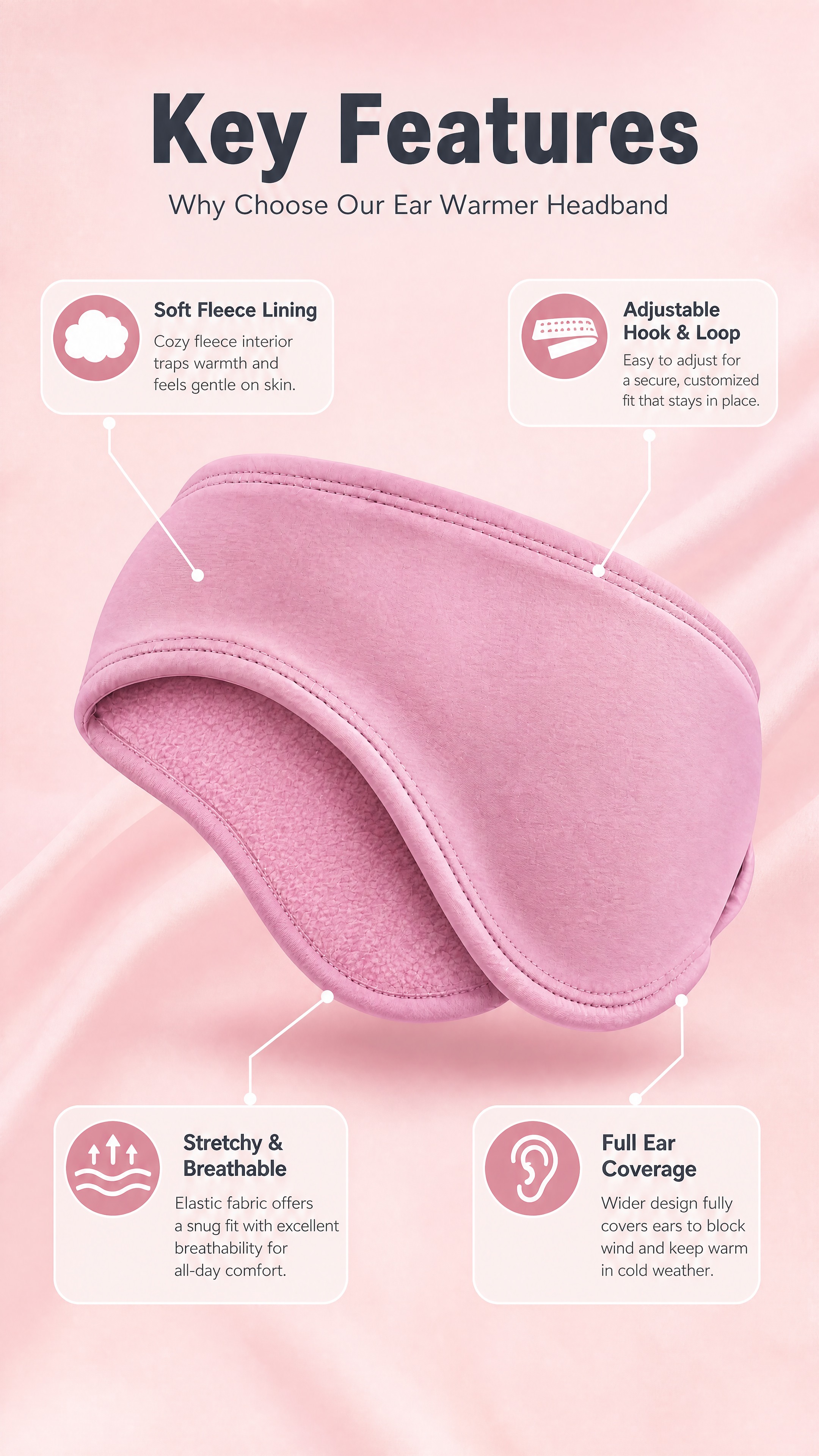 [商品] 使用【图1】粉色保暖发带；商品处理：保留发带整体弧形… - 图片创意预览