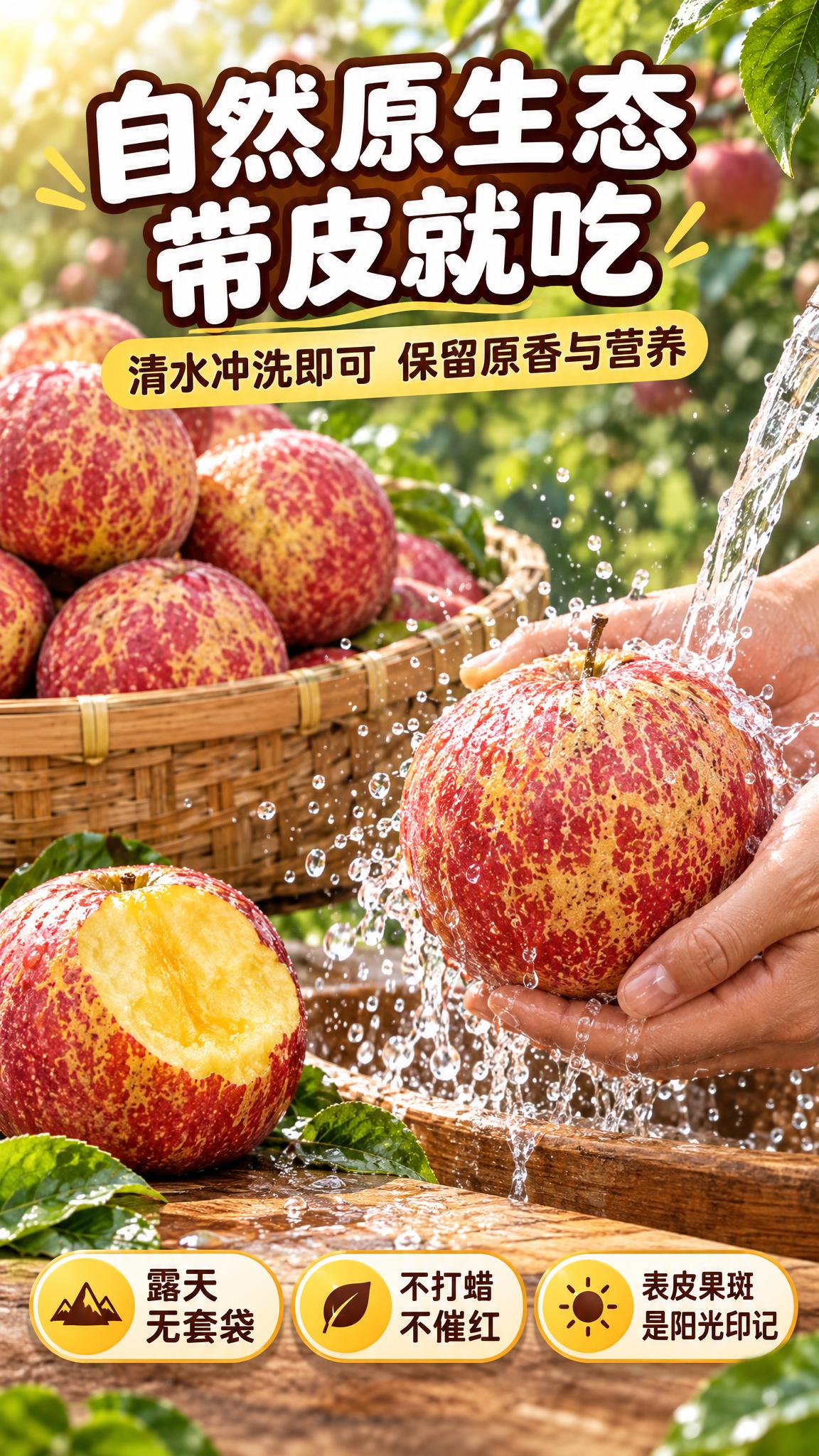 [商品] 使用【图1】昭通丑苹果实拍果；保留果皮红带黄斑与果锈… - 图片创意预览