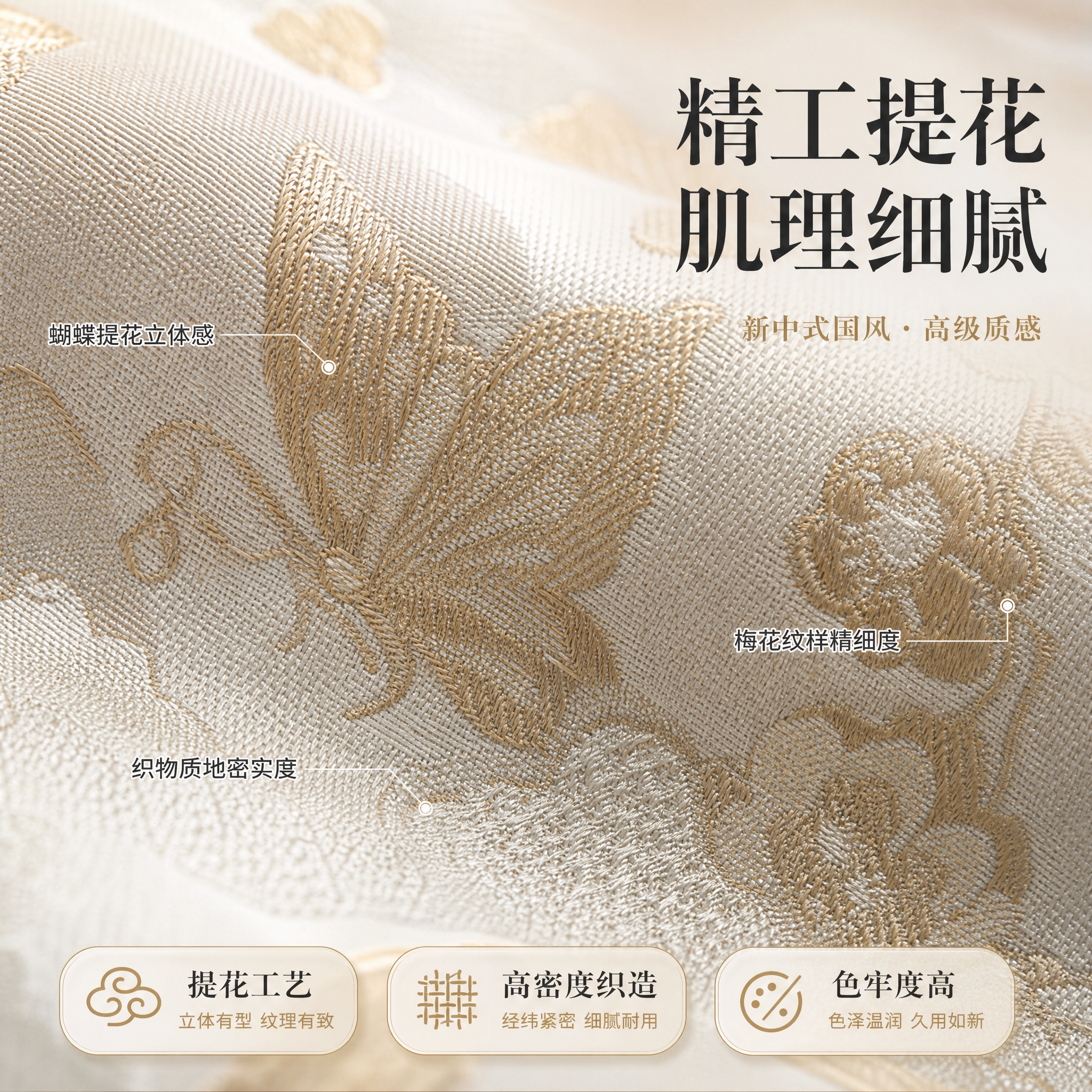 [主图-3] 面料提花工艺微距细节特写，展示材质与工艺品质。… - 图片创意预览