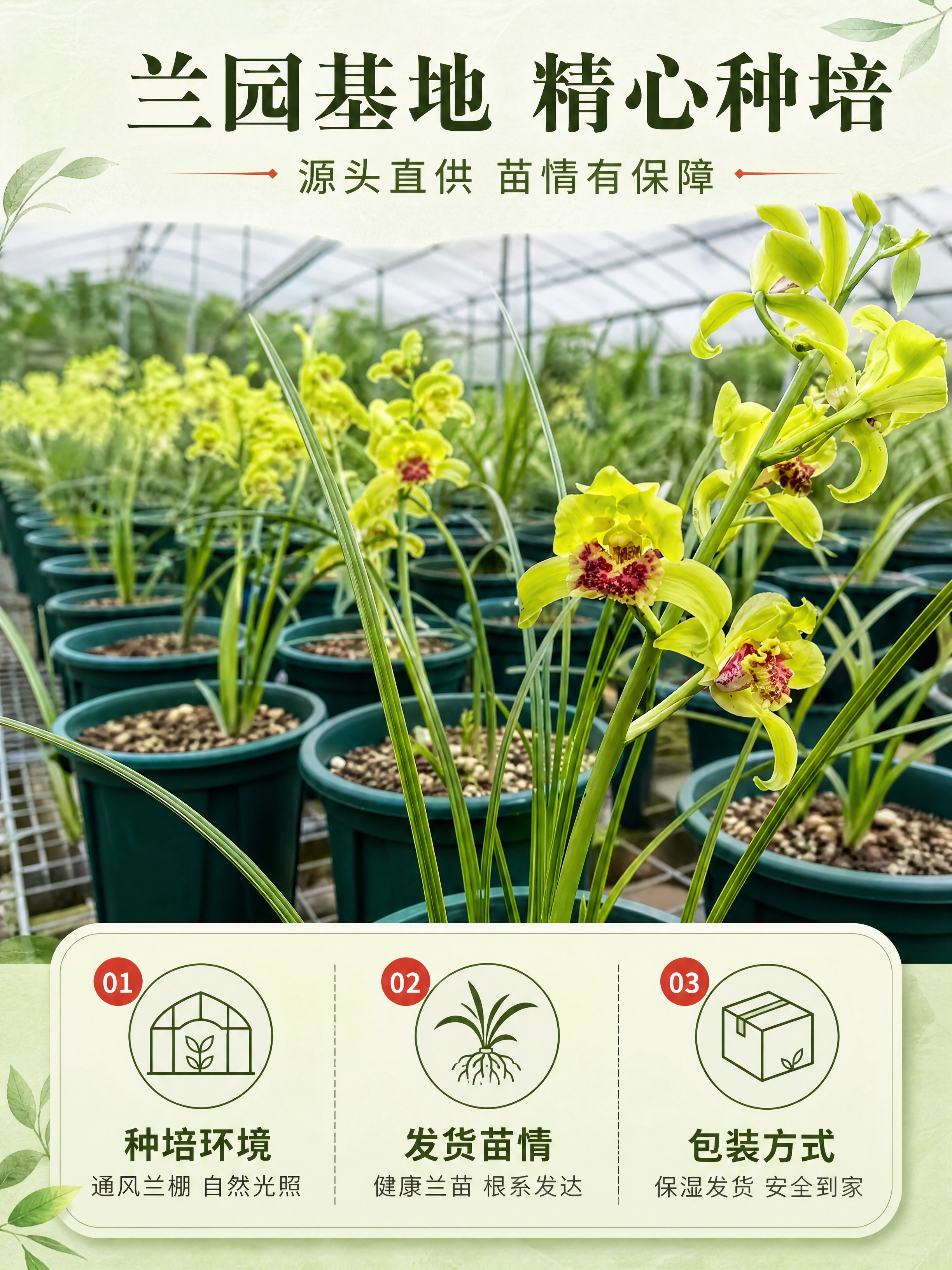 [商品] 使用【图1】老朵云蕙兰兰花苗；保留黄绿色花瓣、红色斑… - 图片创意预览