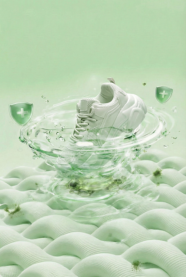 把鞋子放到旋涡里面，第一张图片尺寸保持不变