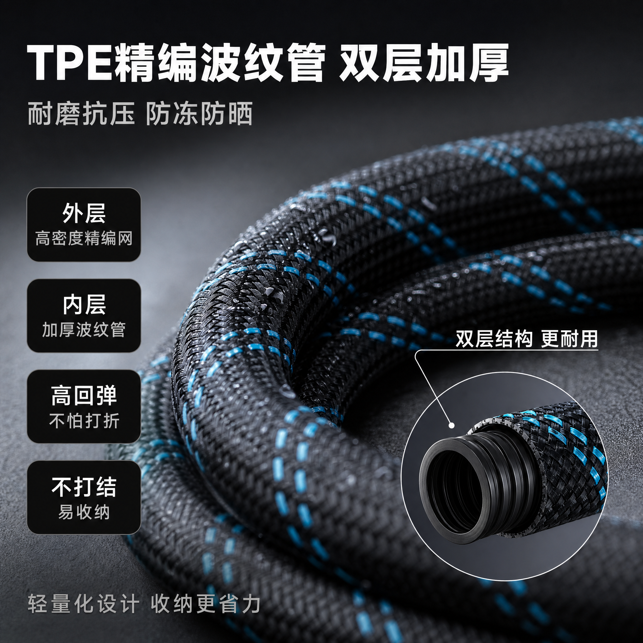 [主图-3] TPE精编波纹管材质工艺细节图，突出双层加厚耐磨… - 图片创意预览