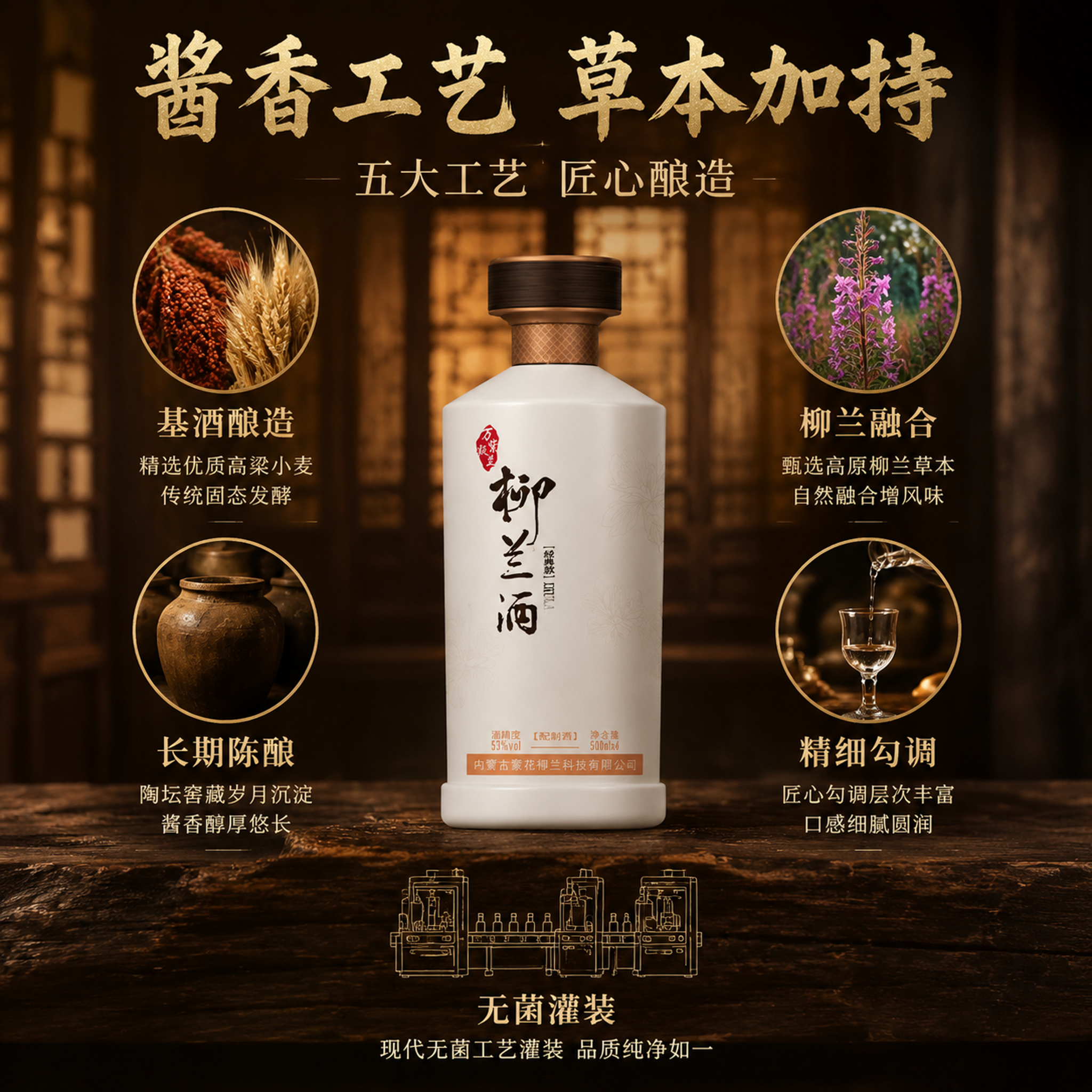 [主图-3] 柳兰酒酱香工艺草本加持 五大匠心酿造 品质细节展… - 图片创意预览