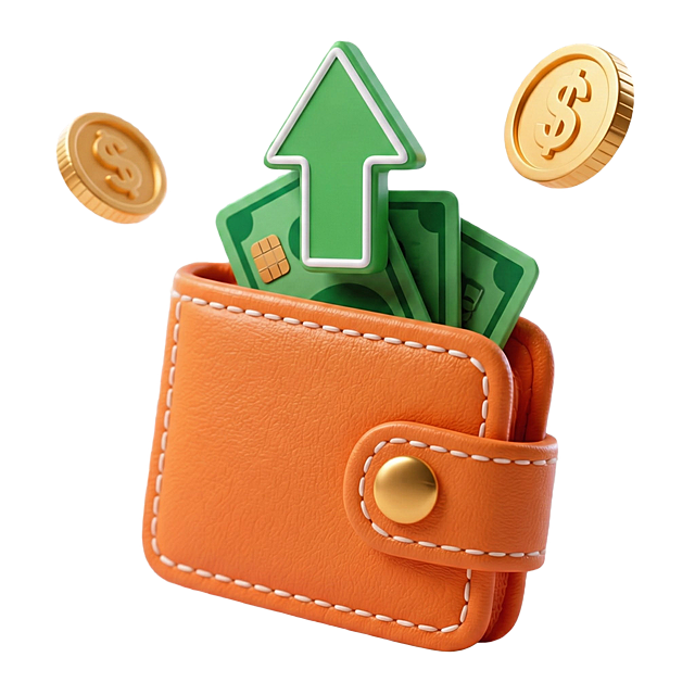 添加一个上升的符号表示金钱增多，背景透明化