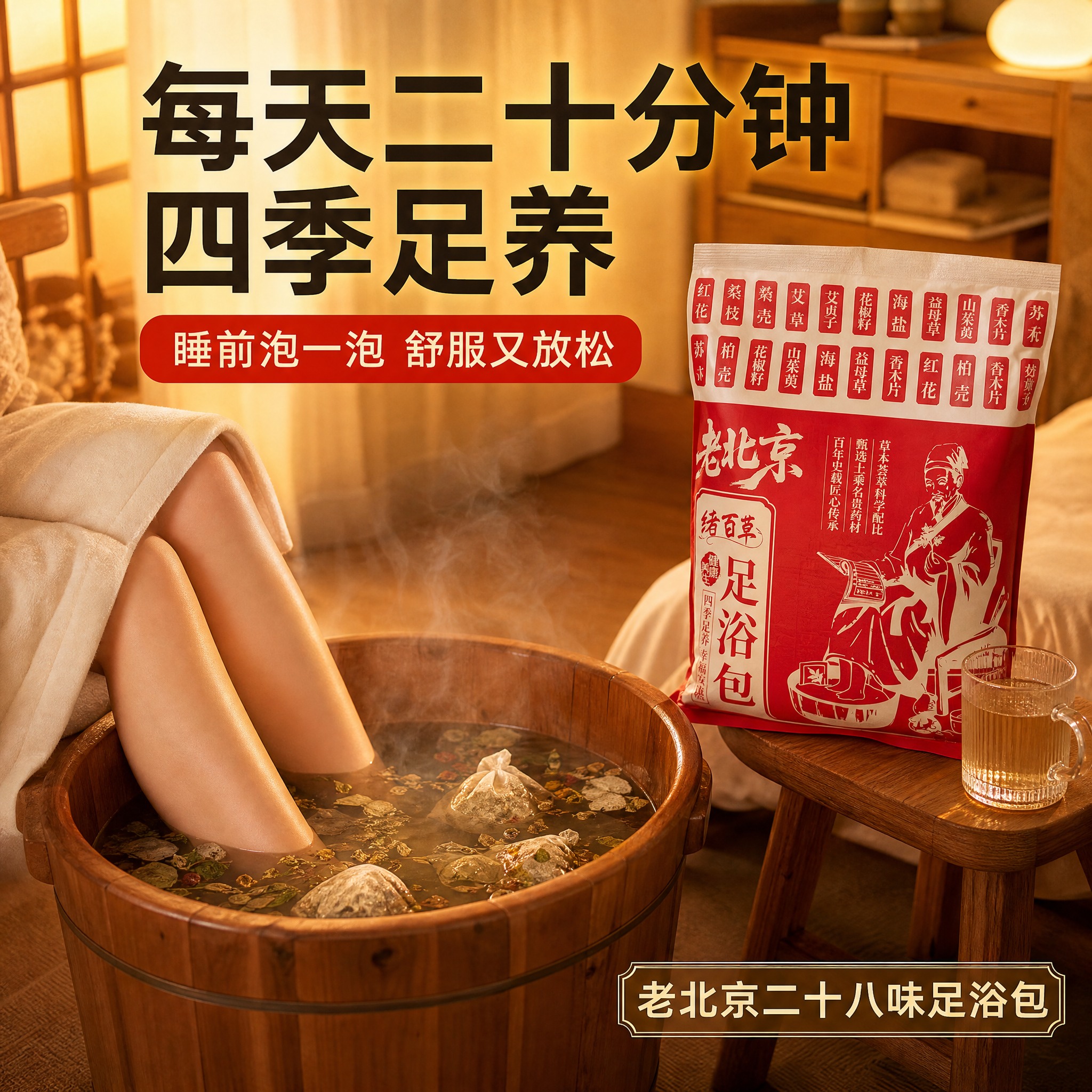 [主图-4] 使用场景 居家泡脚养生真实场景。 [统一基调]… - 图片创意预览