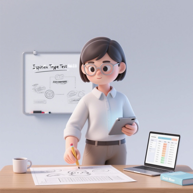 趣味3D插画风格，C4D渲染，OC渲染，Blender建模，柔软光线，马卡龙色系，极简纯色背景，泡泡玛特盲盒质感，光滑黏土材质，影棚打光，8k分辨率，超细节，人物居中半身，沉稳干练年轻中性形象，短发整预览效果