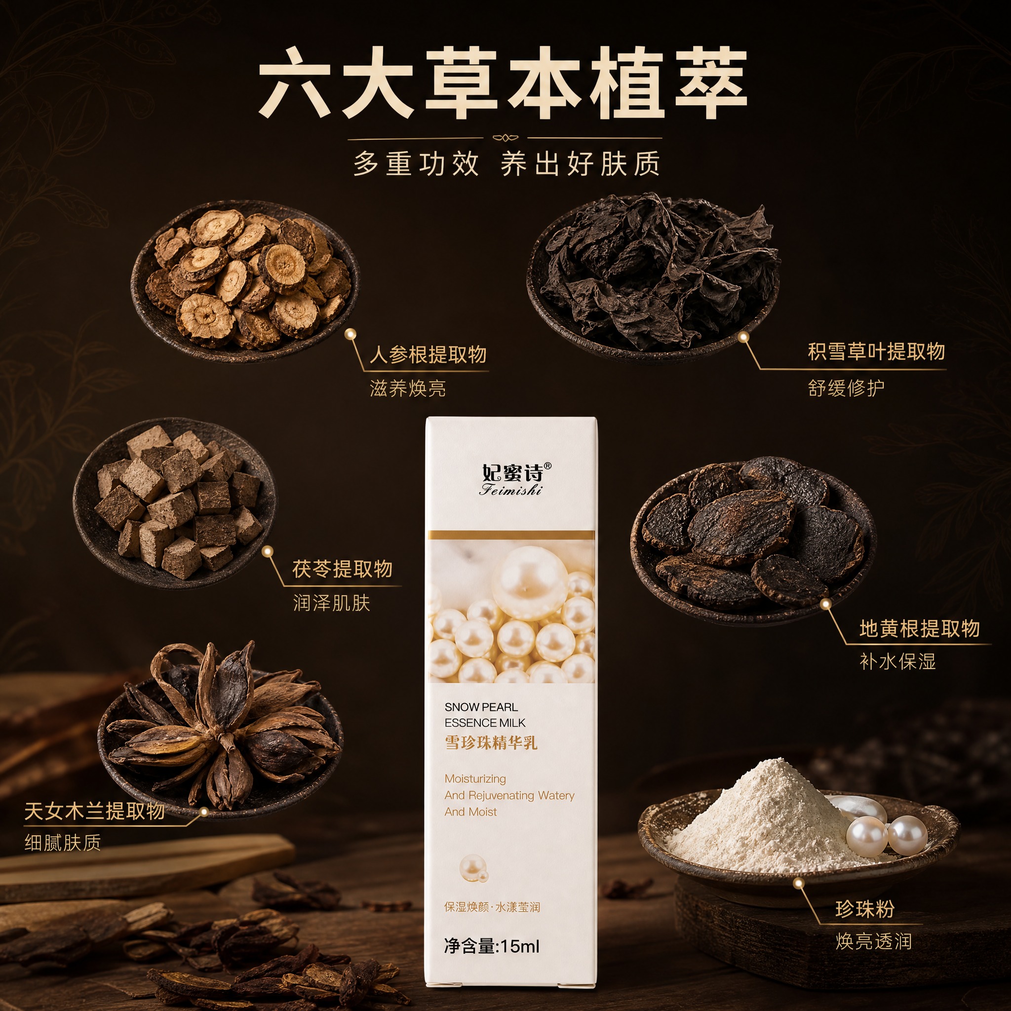 [主图-2] 核心成分解析，多种草本中药萃取成分可视化，突出草… - 图片创意预览