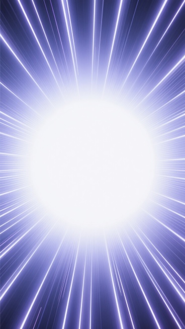 极简风格白色背景，中心大面积留白，四周环绕放射状线条图案，线条采用渐变蓝紫色调，从中心向外由浅至深过渡，线条边缘带有细腻的光晕效果，整体呈现出科技感与未来感，构图对称平衡，视觉冲击力强，适合作为现代设计的背景元素。预览效果