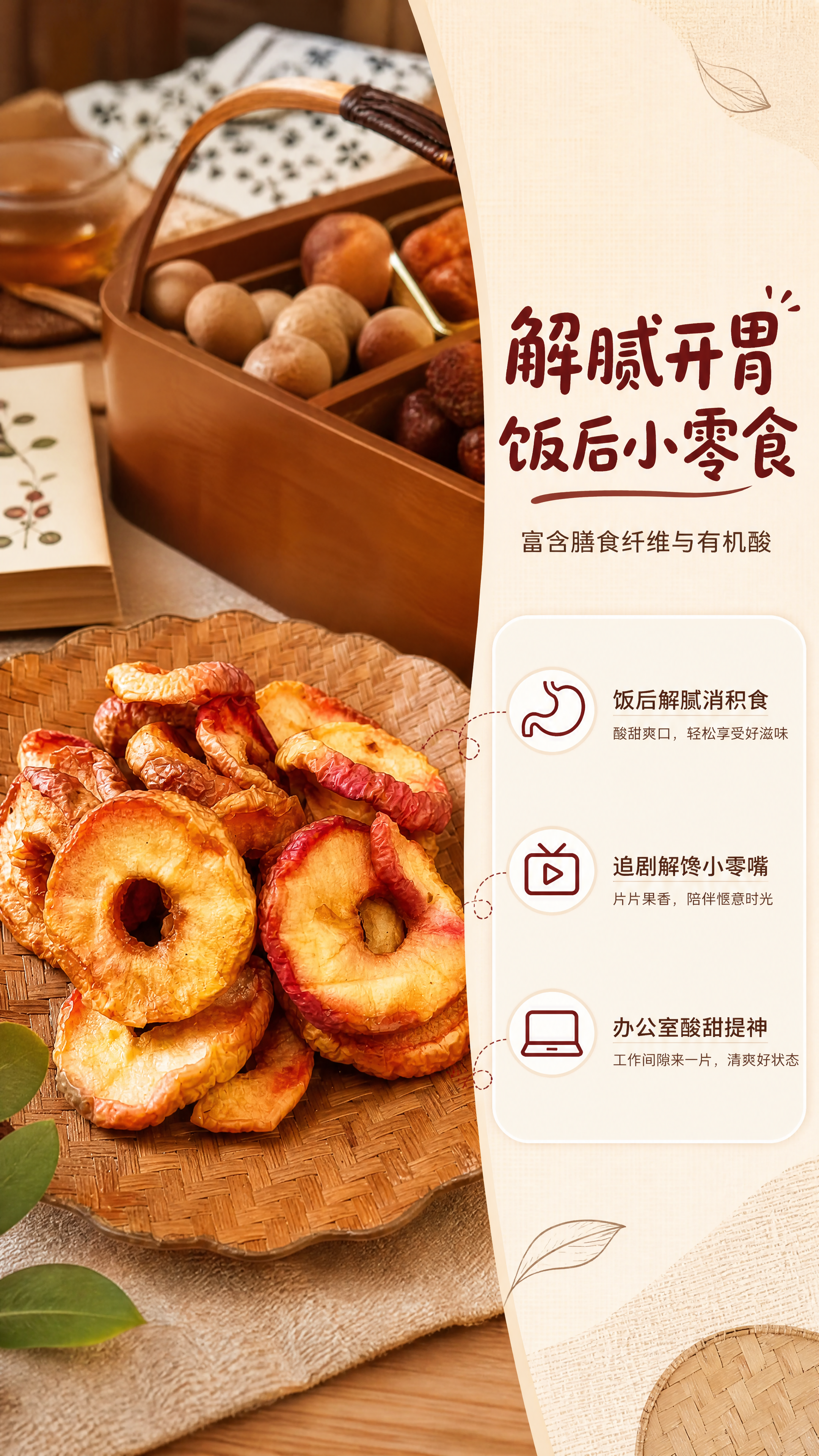 [商品] 使用【图5】竹编盘沙果干场景图；保留沙果干果圈形态、… - 图片创意预览
