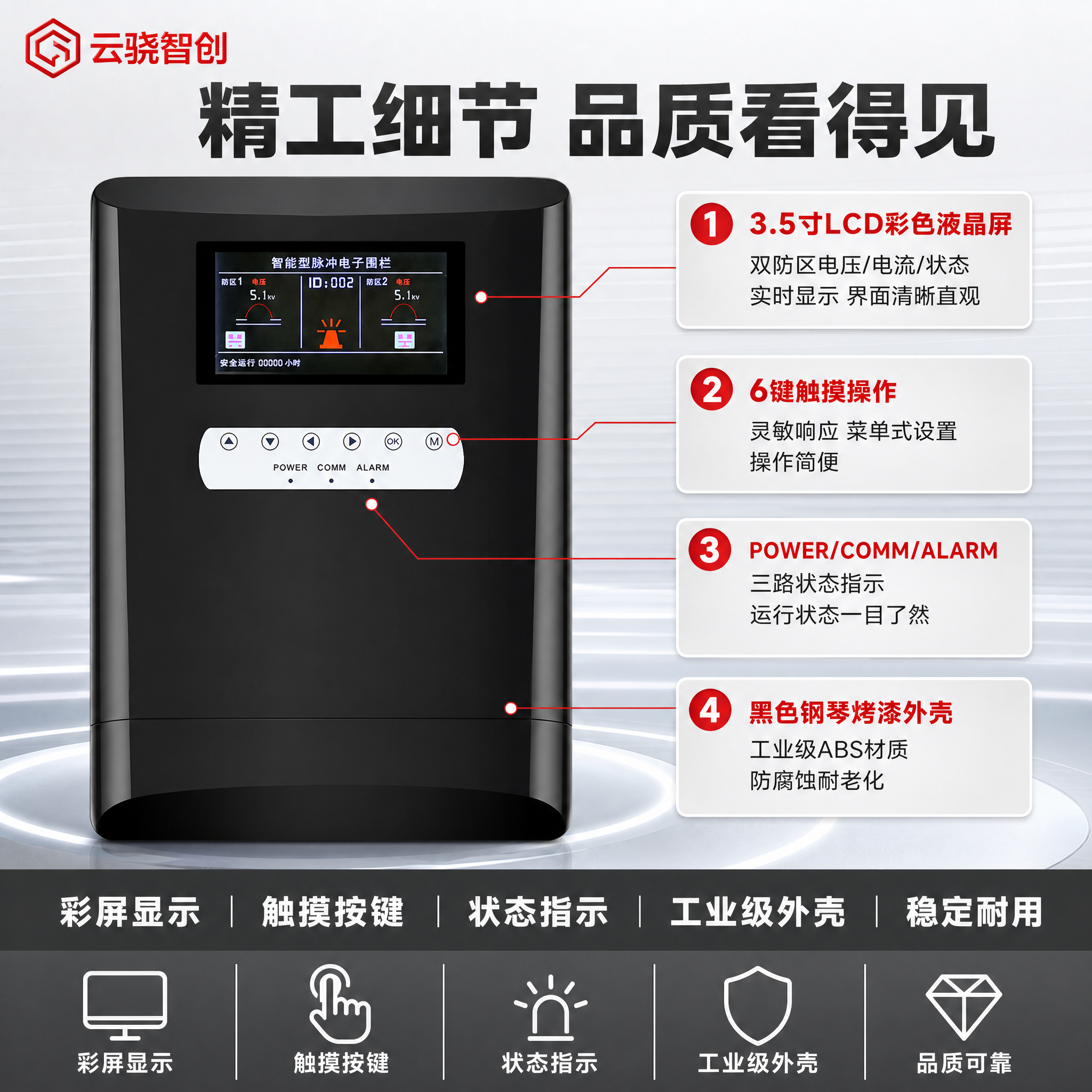[第3张·设备细节] 【485/网络型】6线制脉冲电子围栏系统… - 图片创意预览