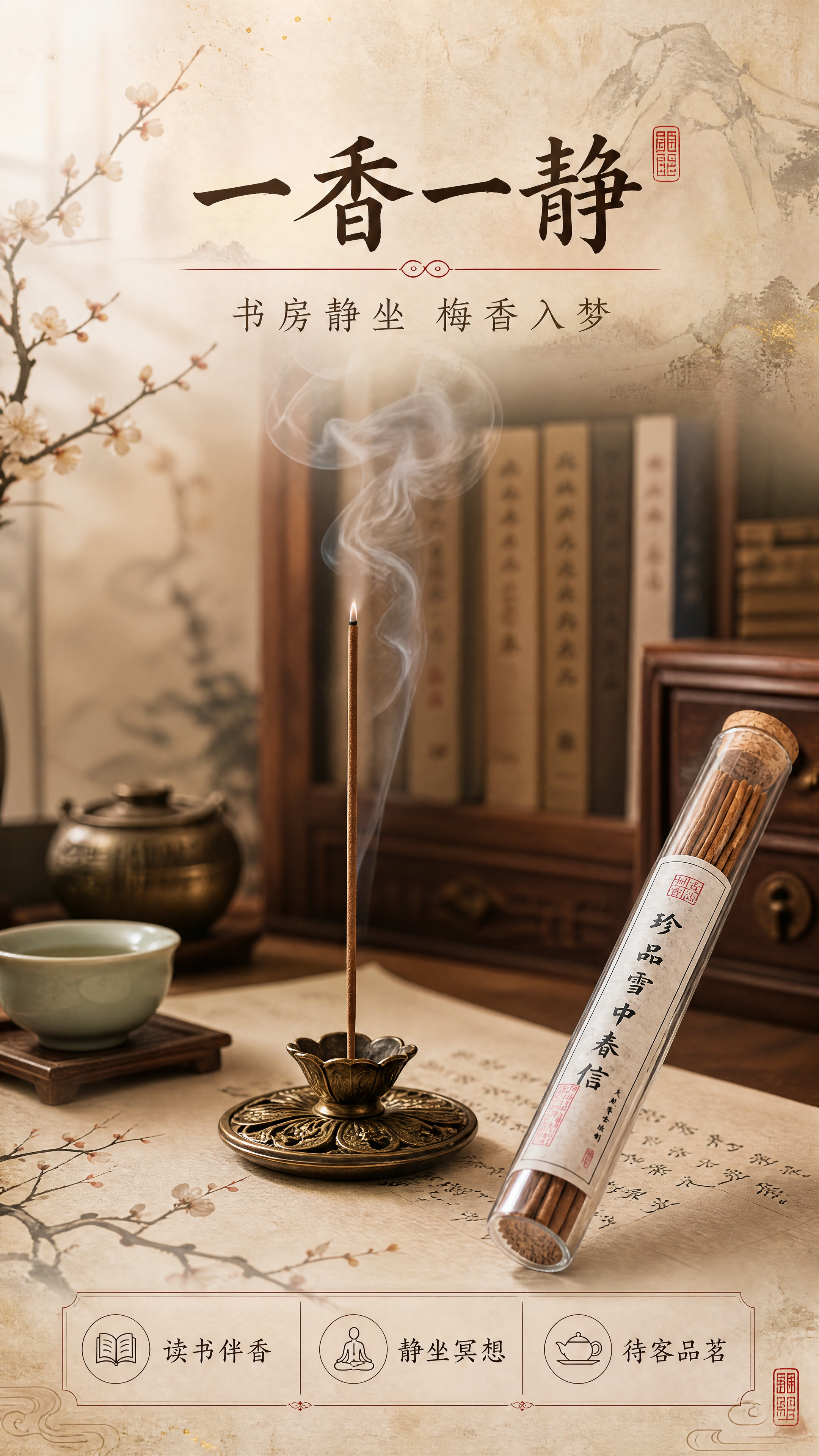 [商品] 使用【图1】雪中春信线香成品；保留玻璃试管包装与标签… - 图片创意预览