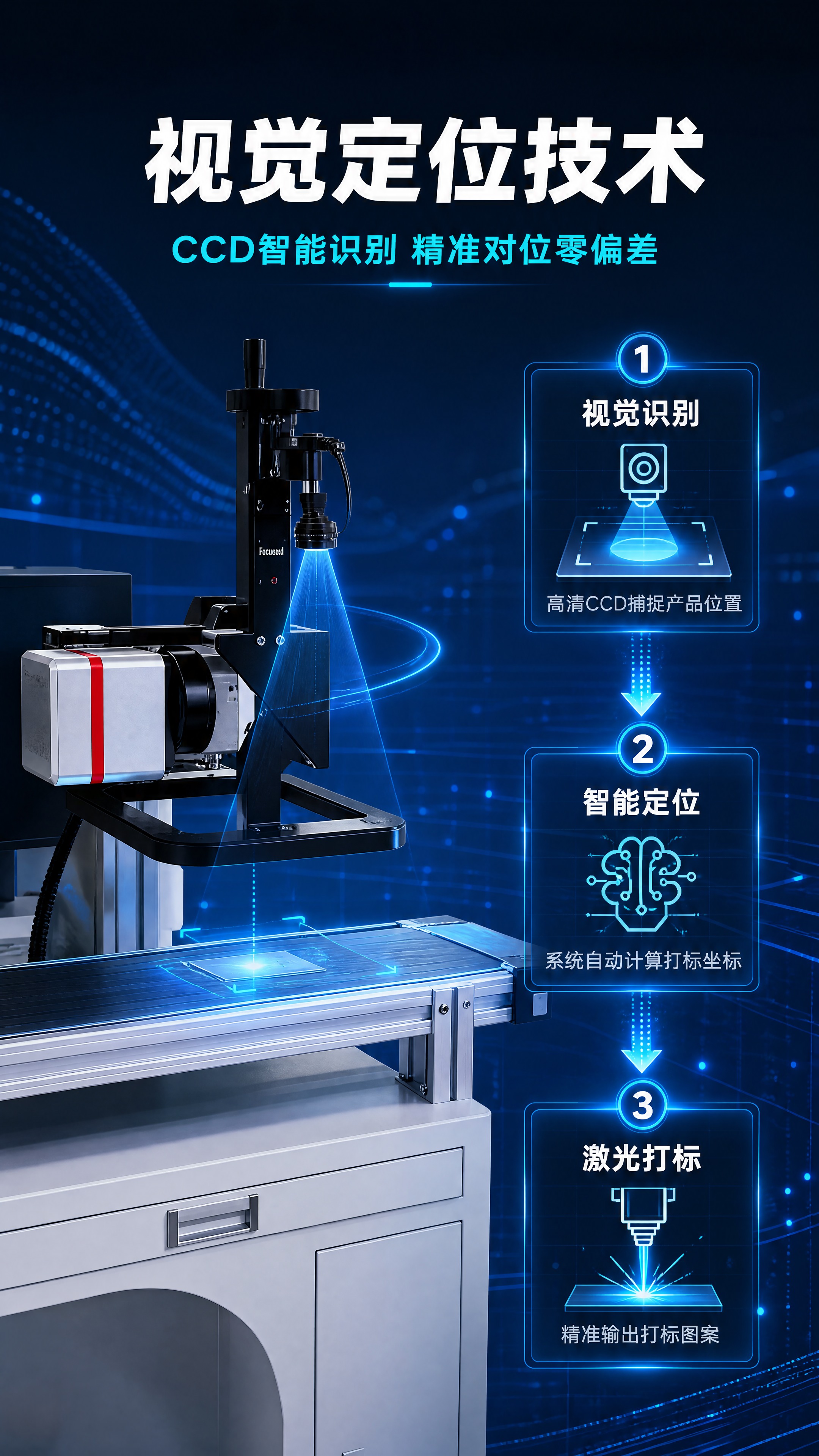 [商品] 使用【图1】视觉定位激光打标机；重点保留激光头、视觉… - 图片创意预览