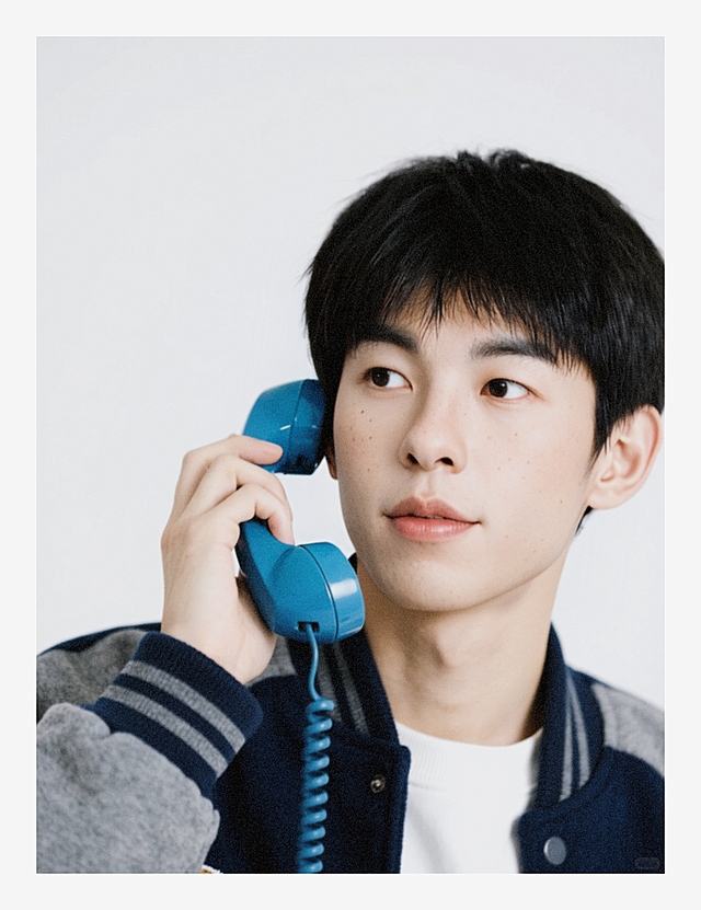 一个男生，运动，白色背景