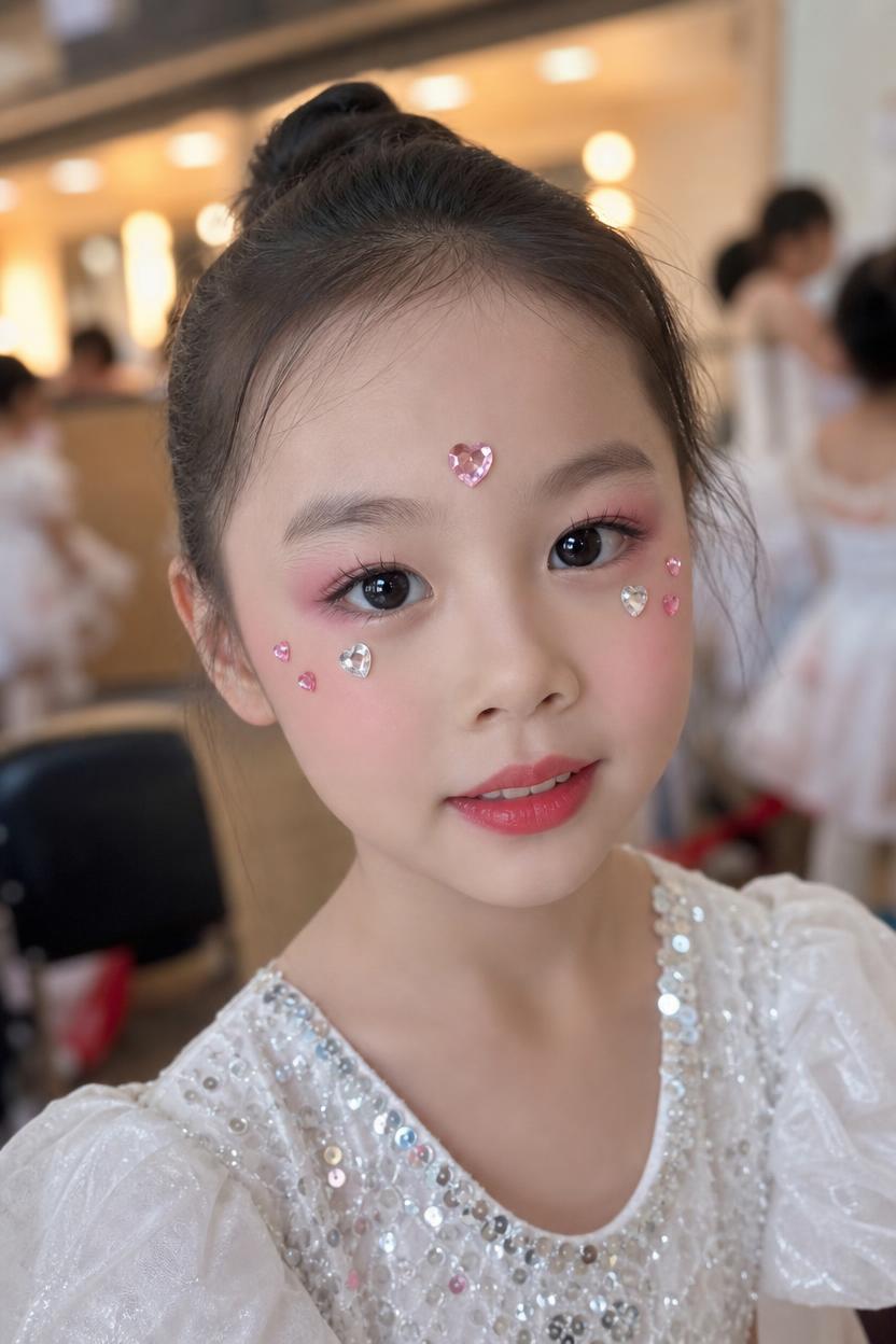 2:3竖版真实生活照片风格，自然光+舞台妆感，像妈妈用手机给女… - 图片创意预览