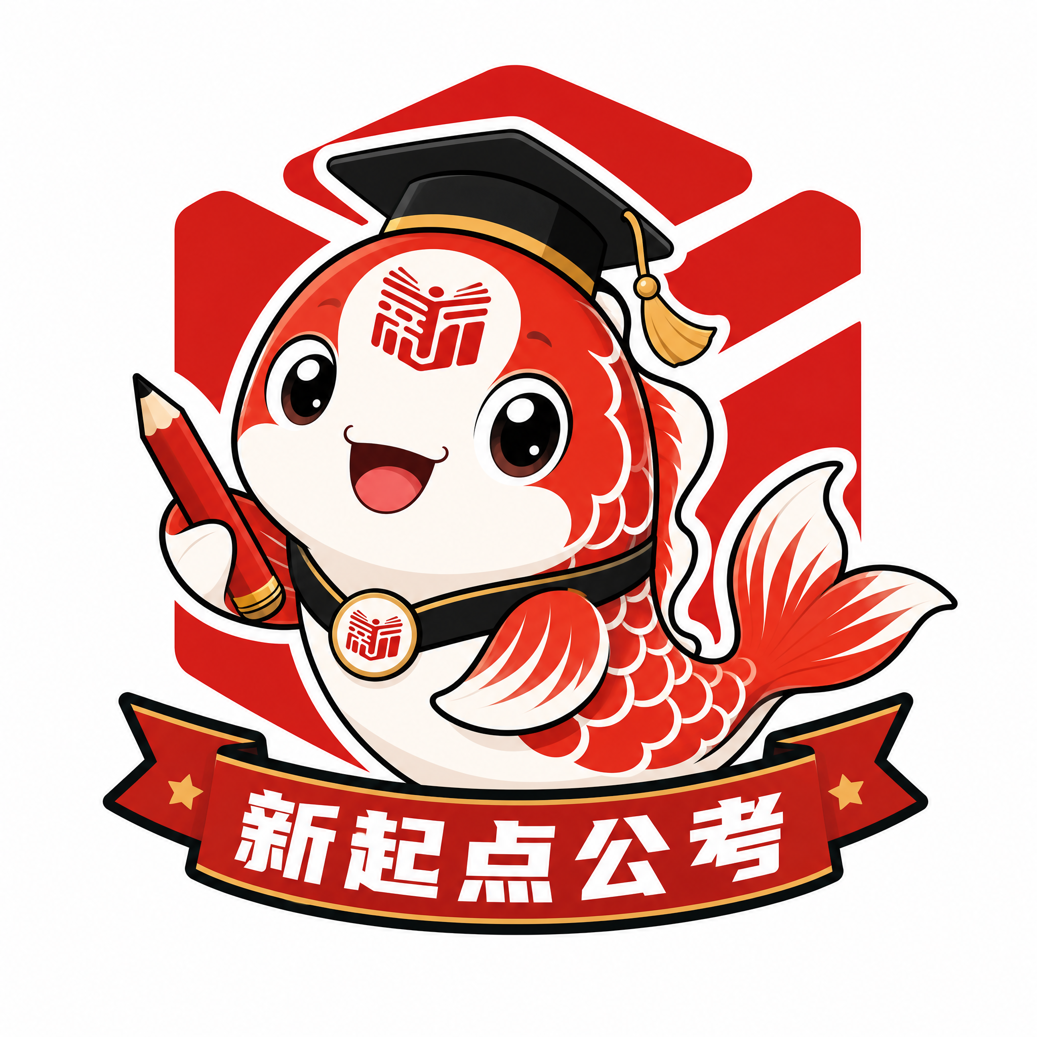 生成锦鲤卡通头像，融入提供的logo元素，风格可爱活泼，适合公… - 图片创意预览