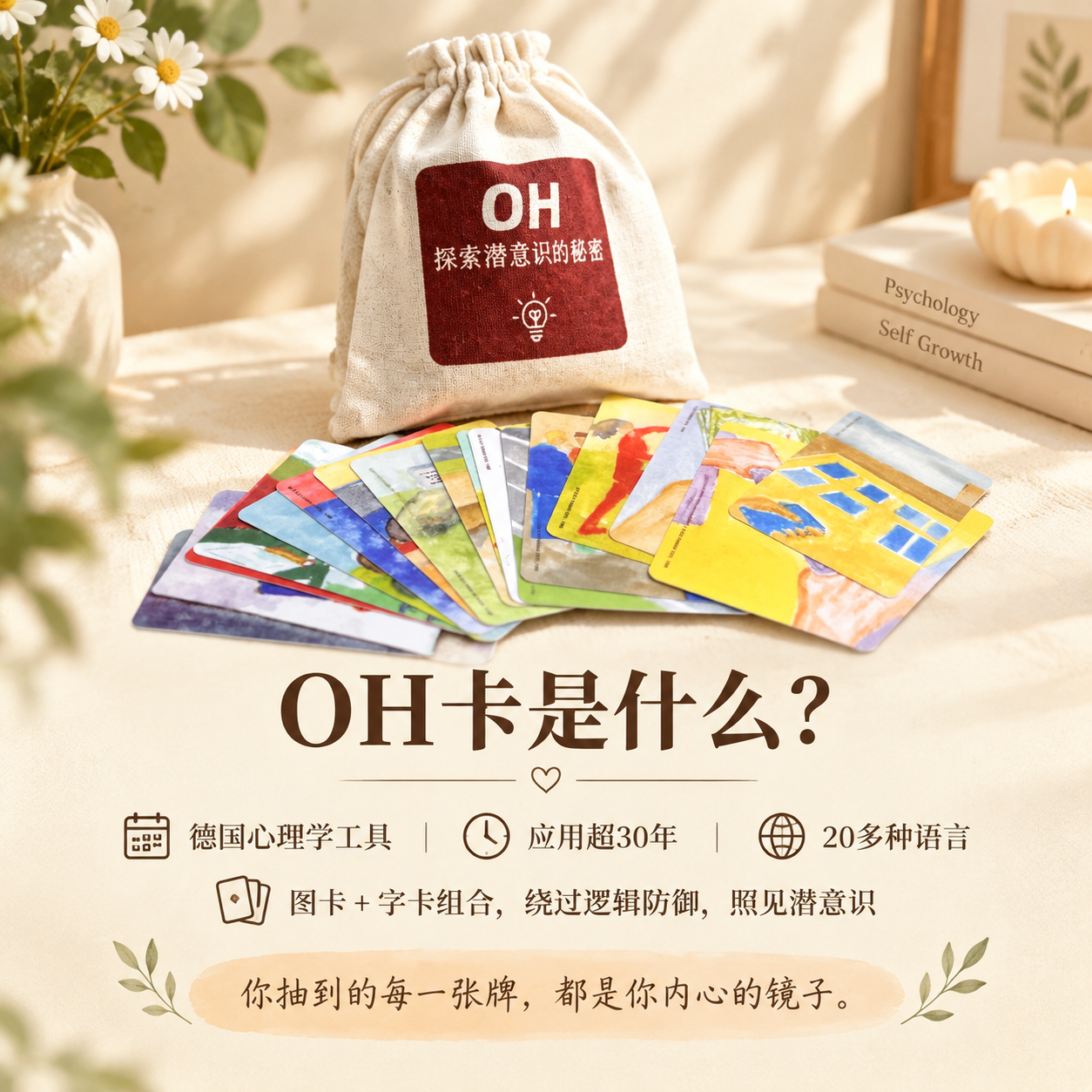 生成一张OH卡商品详情图，正方形1:1比例，2K分辨率，温馨治… - 图片创意预览