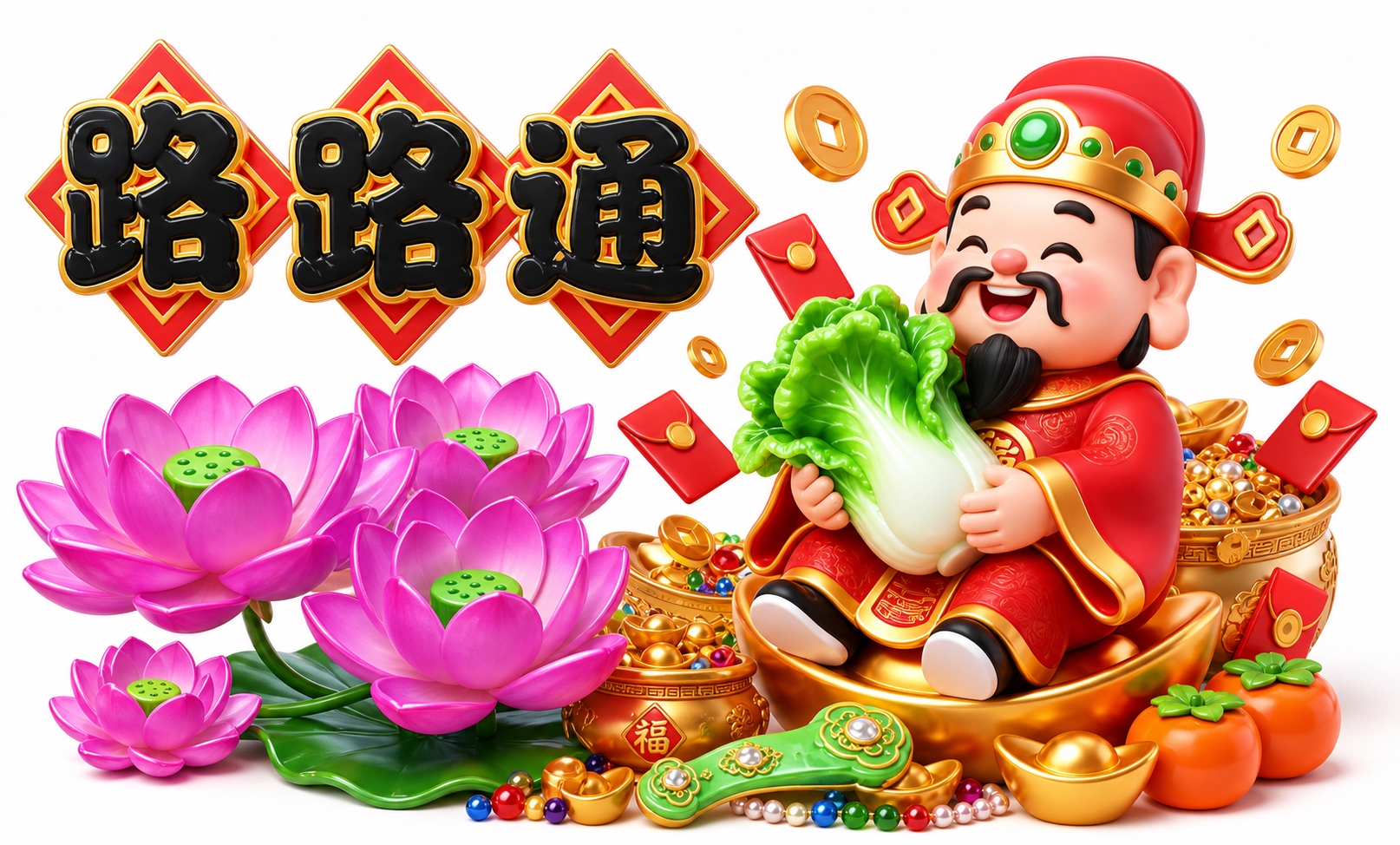 将参考图中的财神形象重绘为高清3D立体效果，Q版可爱财神爷，身… - 图片创意预览