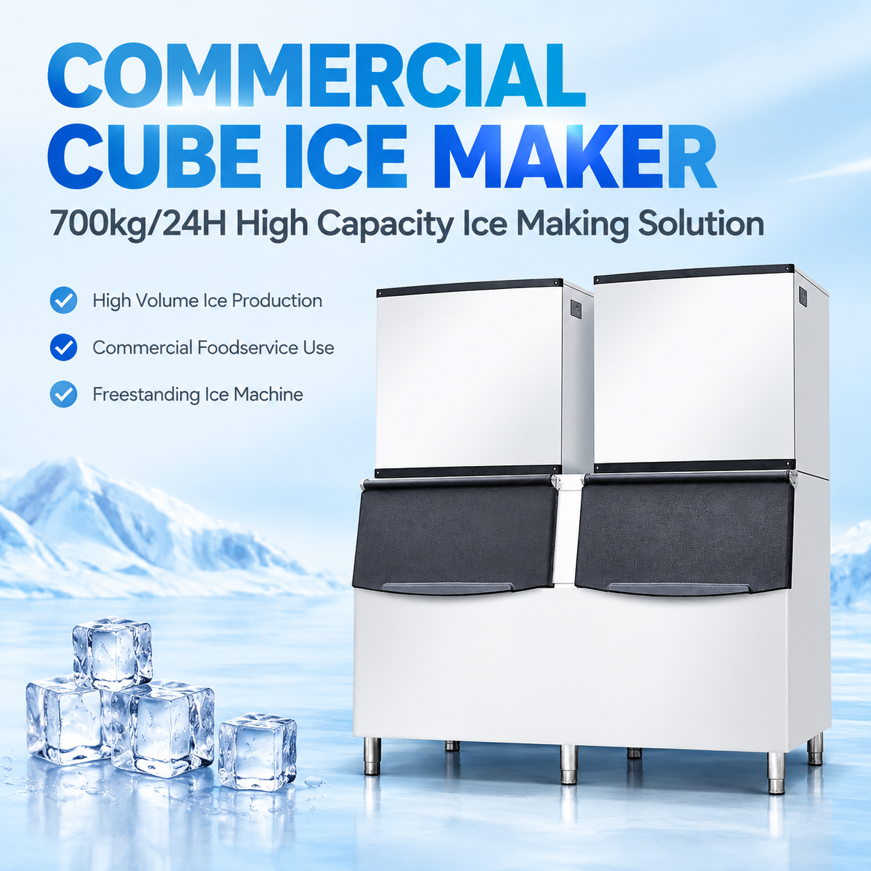 【主图3】Commercial Cube Ice Maker方… - 图片创意预览