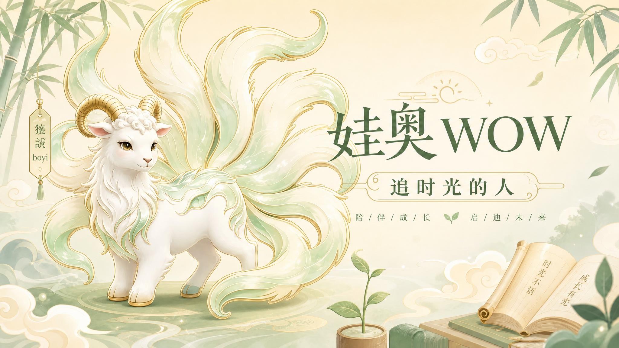 基于这张图修改：1. 将左侧吊牌上的文字"九尾羊"改为"猼訑… - 图片创意预览