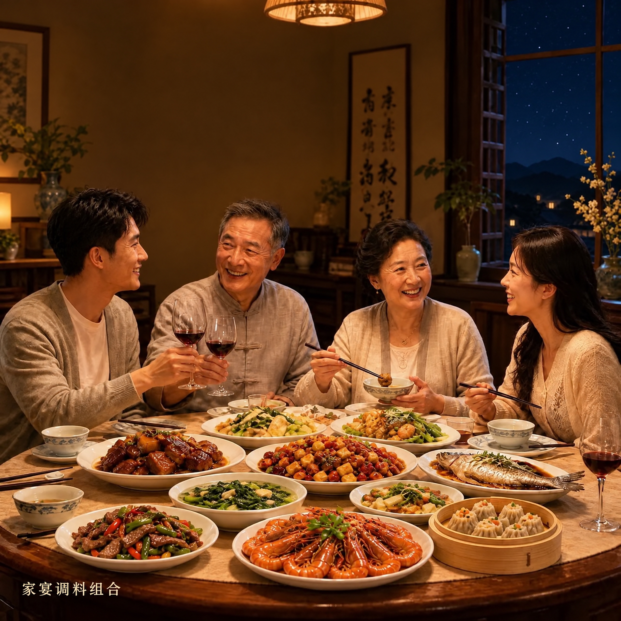 去除所有中秋相关元素及文字：去掉顶部"月圆人团圆"金色大字、去… - 图片创意预览