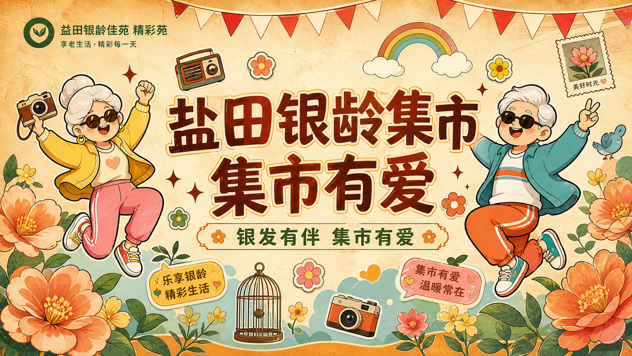 横版舞台展板设计，延续参考图的复古手绘插画风：米黄色做旧纸张质… - 图片创意预览