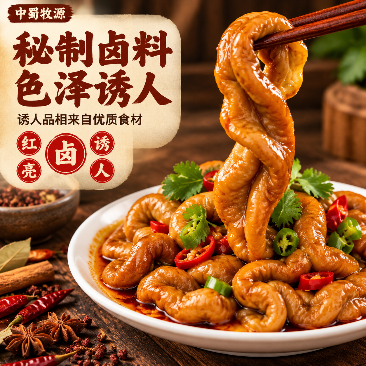 [主图-2] 主题：秘制卤料 色泽诱人，突出卤制工艺与食材品质… - 图片创意预览