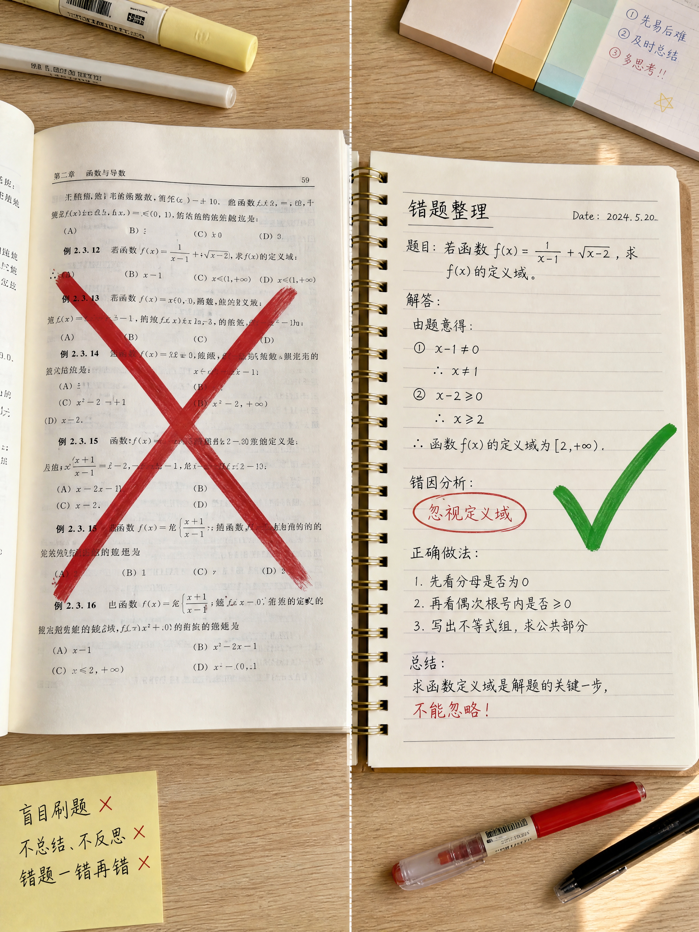 小红书笔记配图，手账拼贴学习风，左右对比图版式，真实实拍质感。… - 图片创意预览
