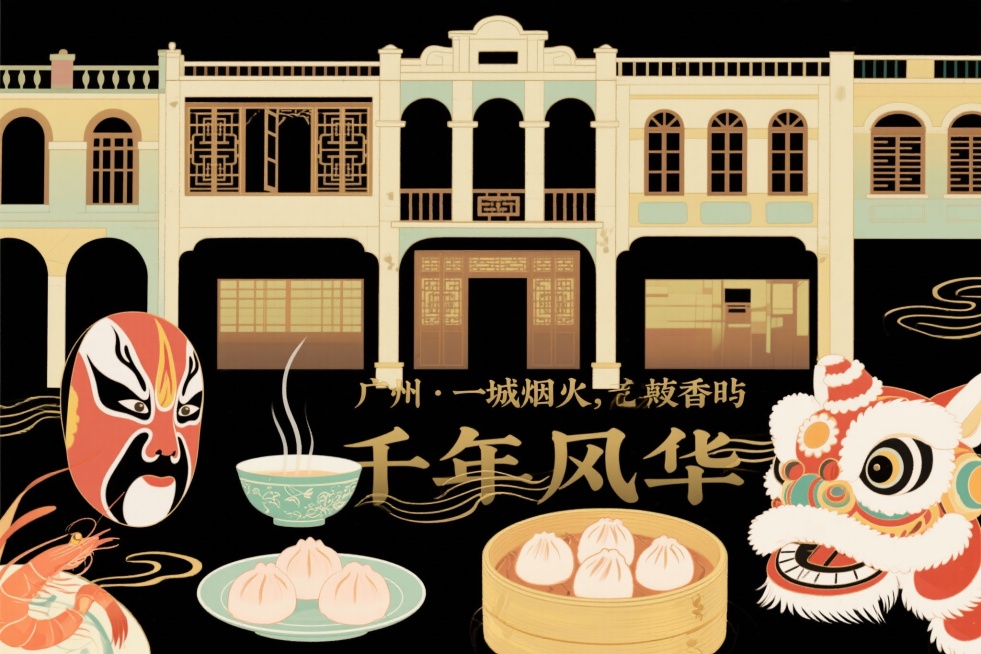 以广州为主题帮我生成一张人文的宣传图片预览效果