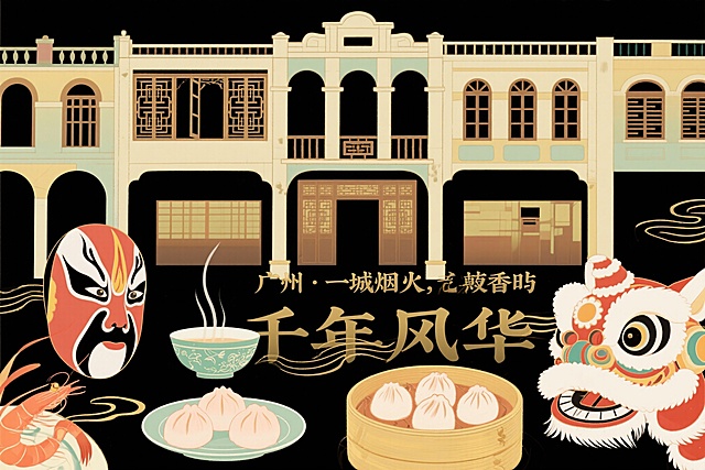 以广州为主题帮我生成一张人文的宣传图片