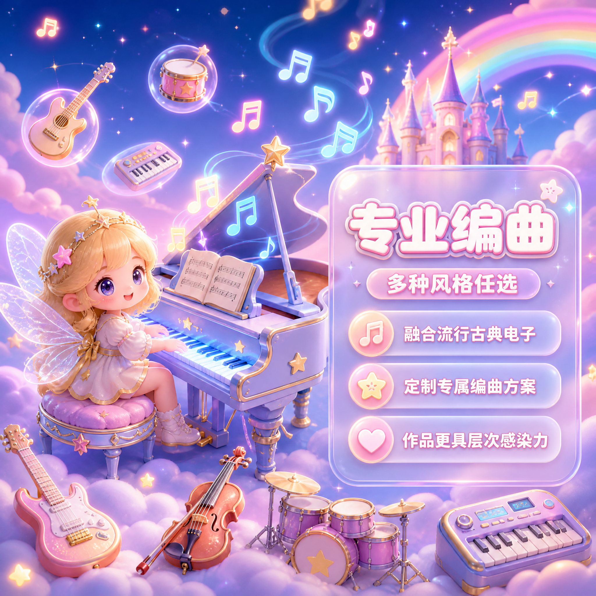 [主图-4] 音乐创作定制服务 编曲板块深度展示。 [统一基调… - 图片创意预览