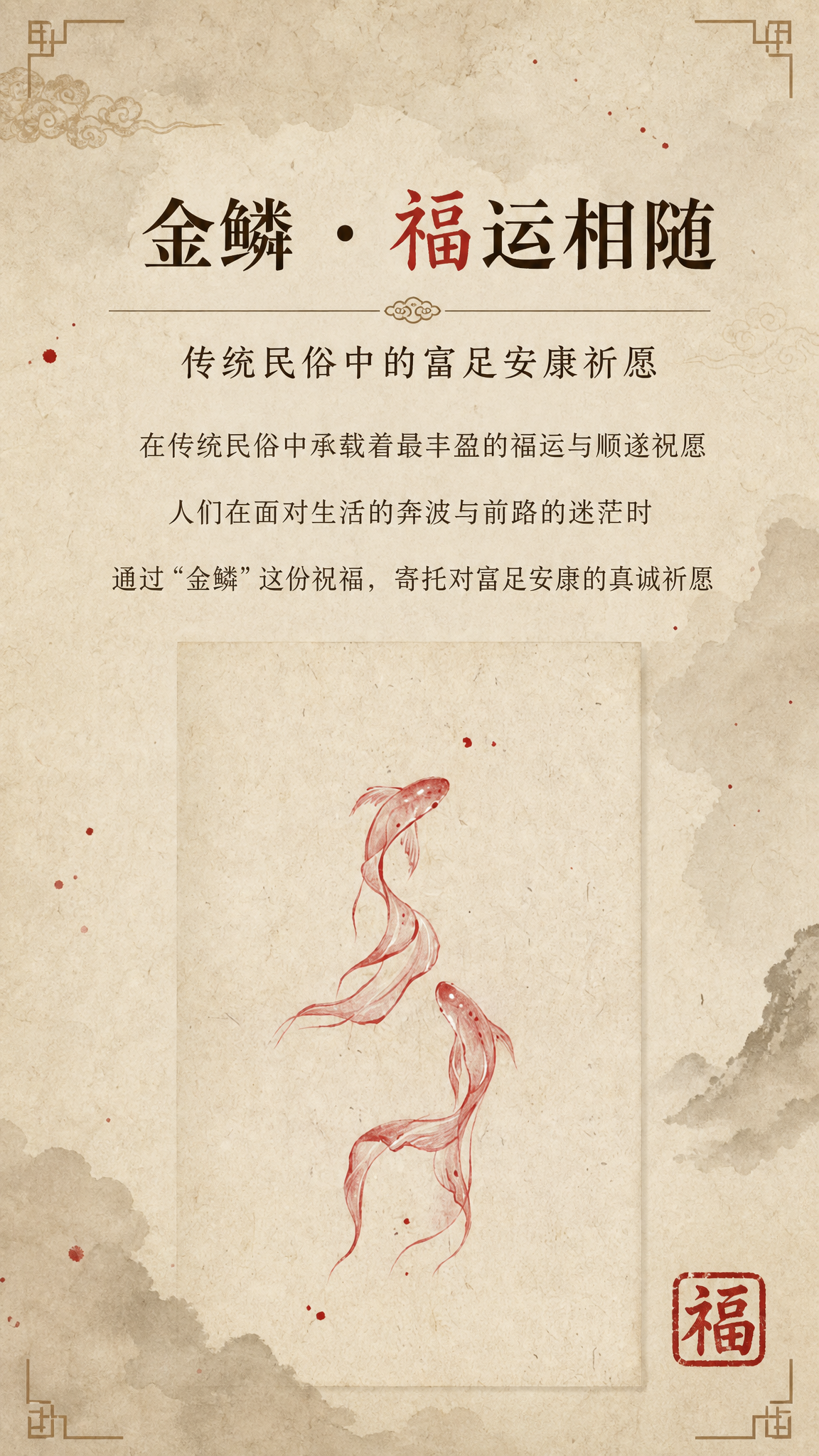 [商品] 使用【图8】金鳞红鱼插画与文字内容；保留两条红色锦鲤… - 图片创意预览