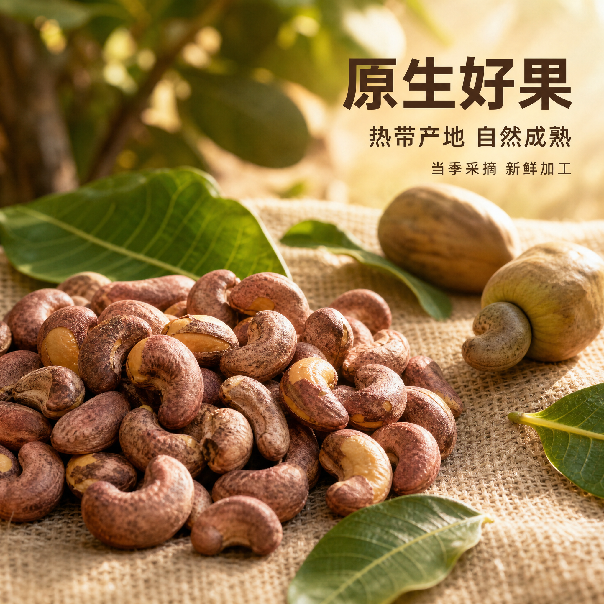 [主图-7] 紫衣盐焗腰果产地原料感图，突出原料天然纯净，小众… - 图片创意预览