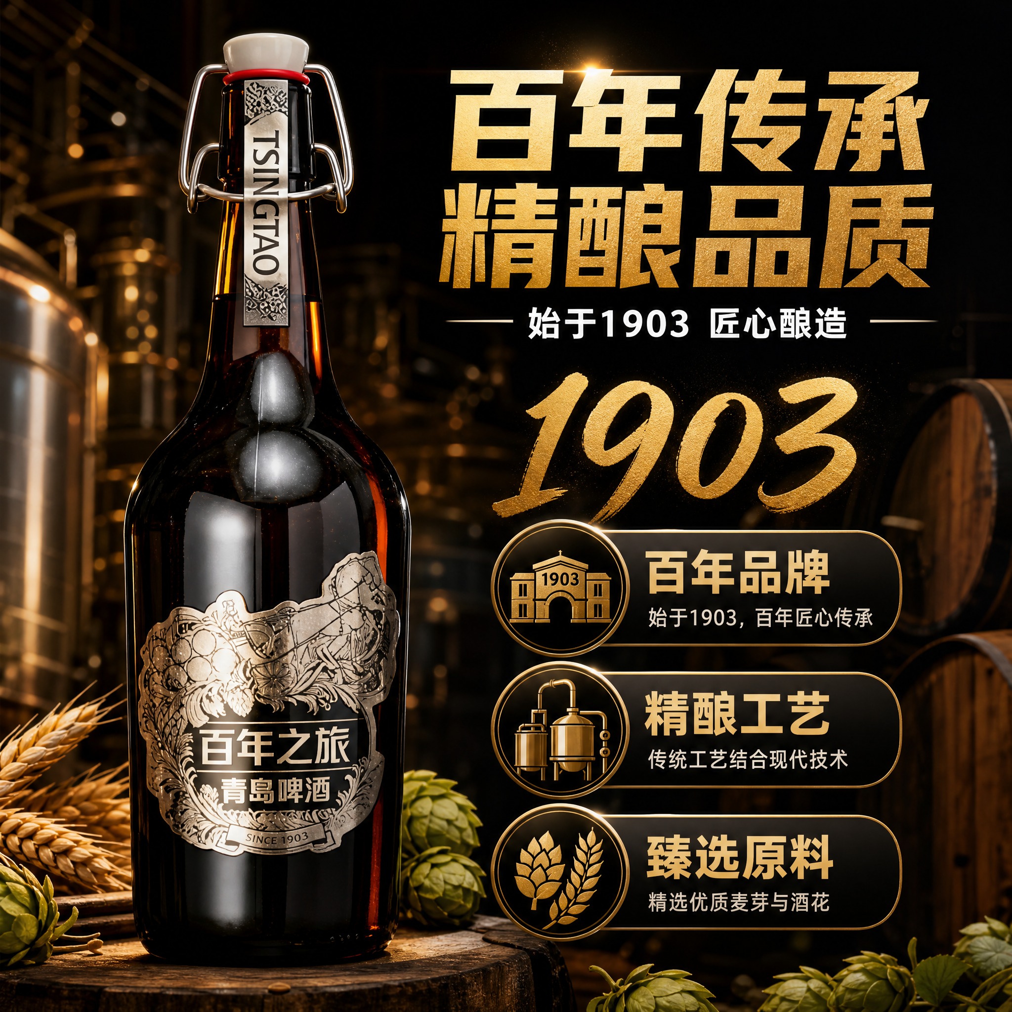 [主图-2] 核心亮点溯源：突出百年品牌传承与高端工艺，建立品… - 图片创意预览