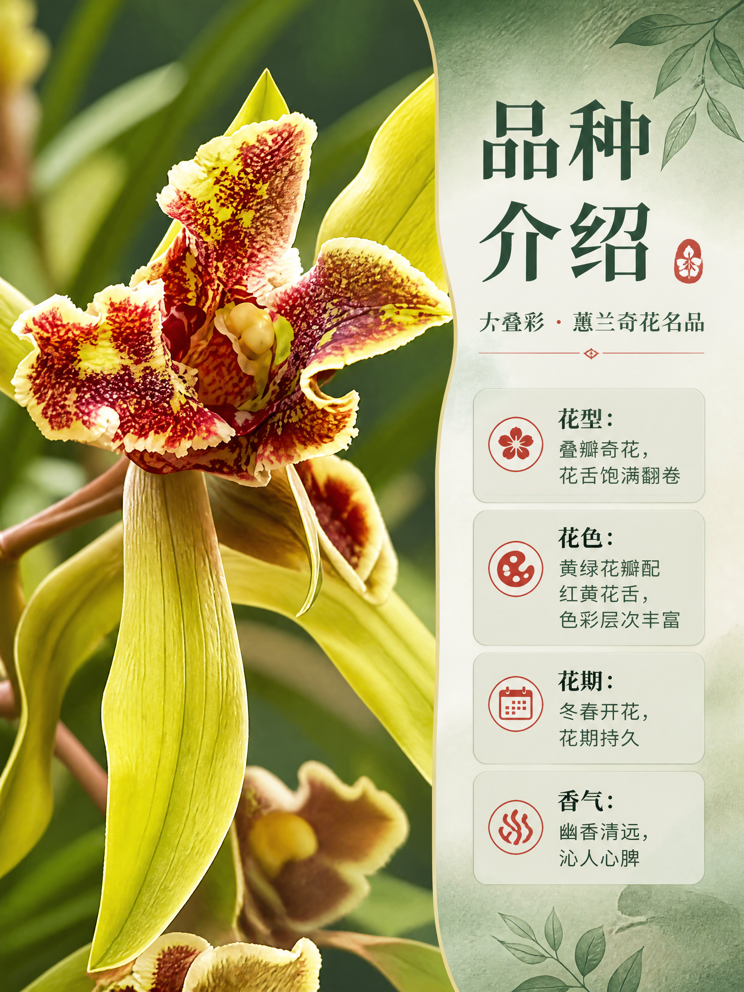 [商品] 使用【图1】大叠彩兰花；保留花朵叠瓣彩心结构、黄绿花… - 图片创意预览