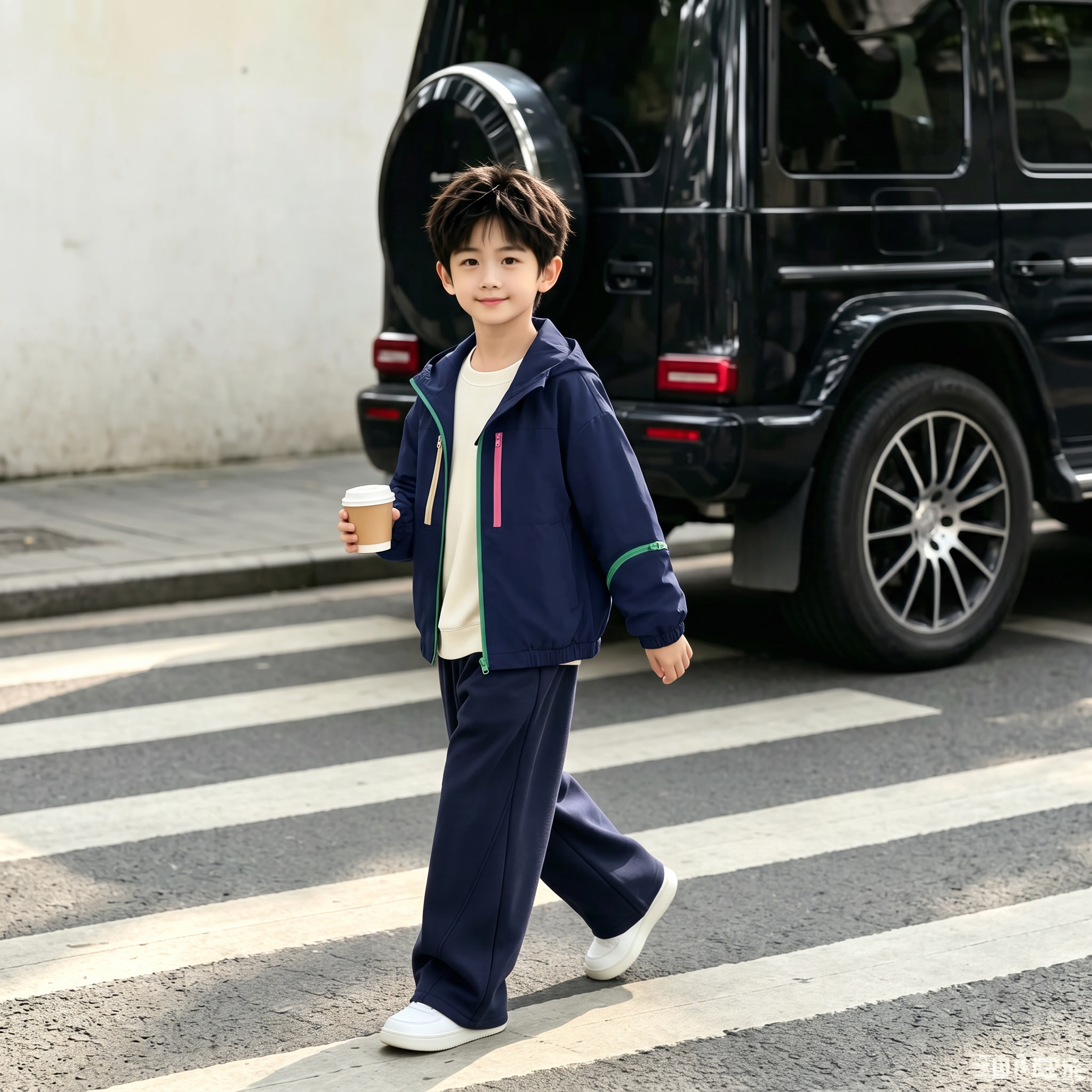 用图1的衣服裤子组成的套装替换图的2的人物的身上穿的衣服裤子，… - 图片创意预览