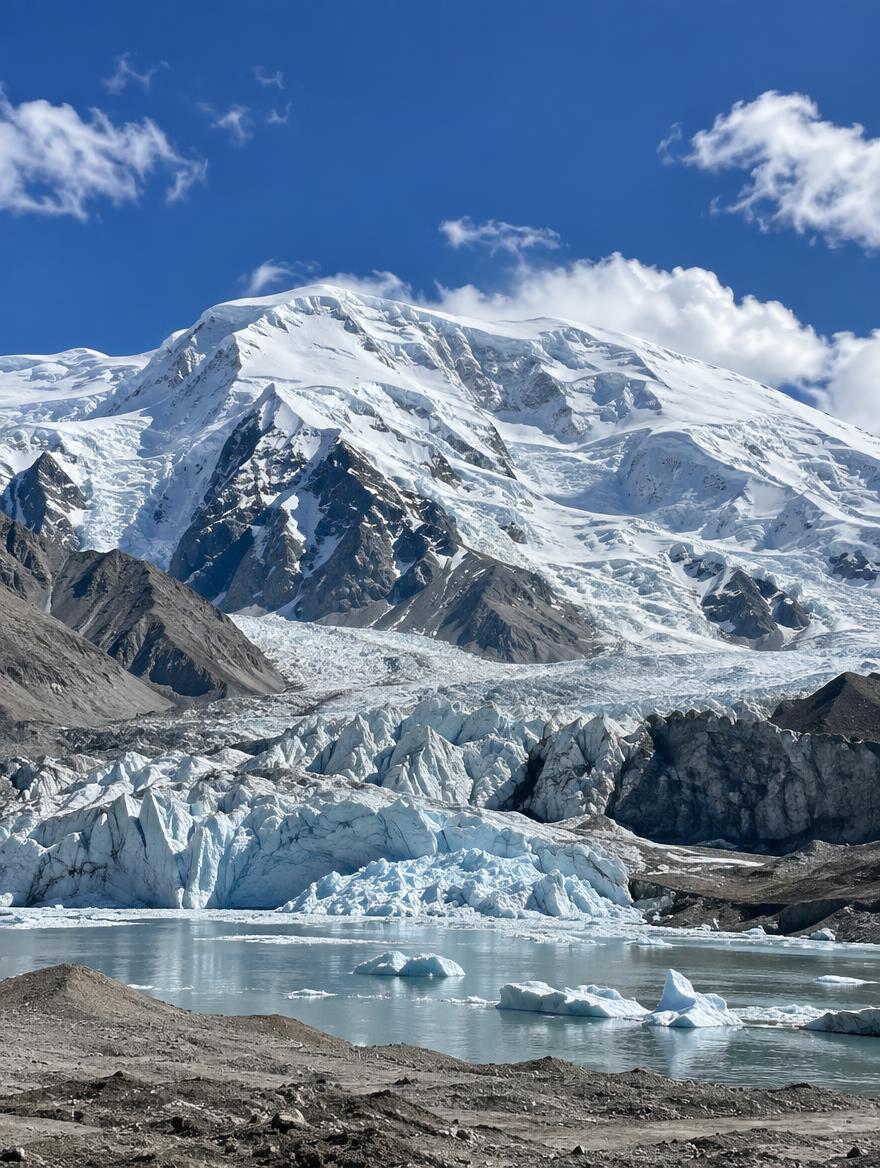 慕士塔格冰川公园高清实拍风景图，冰山之父，巍峨雪峰冰川，高原风… - 图片创意预览